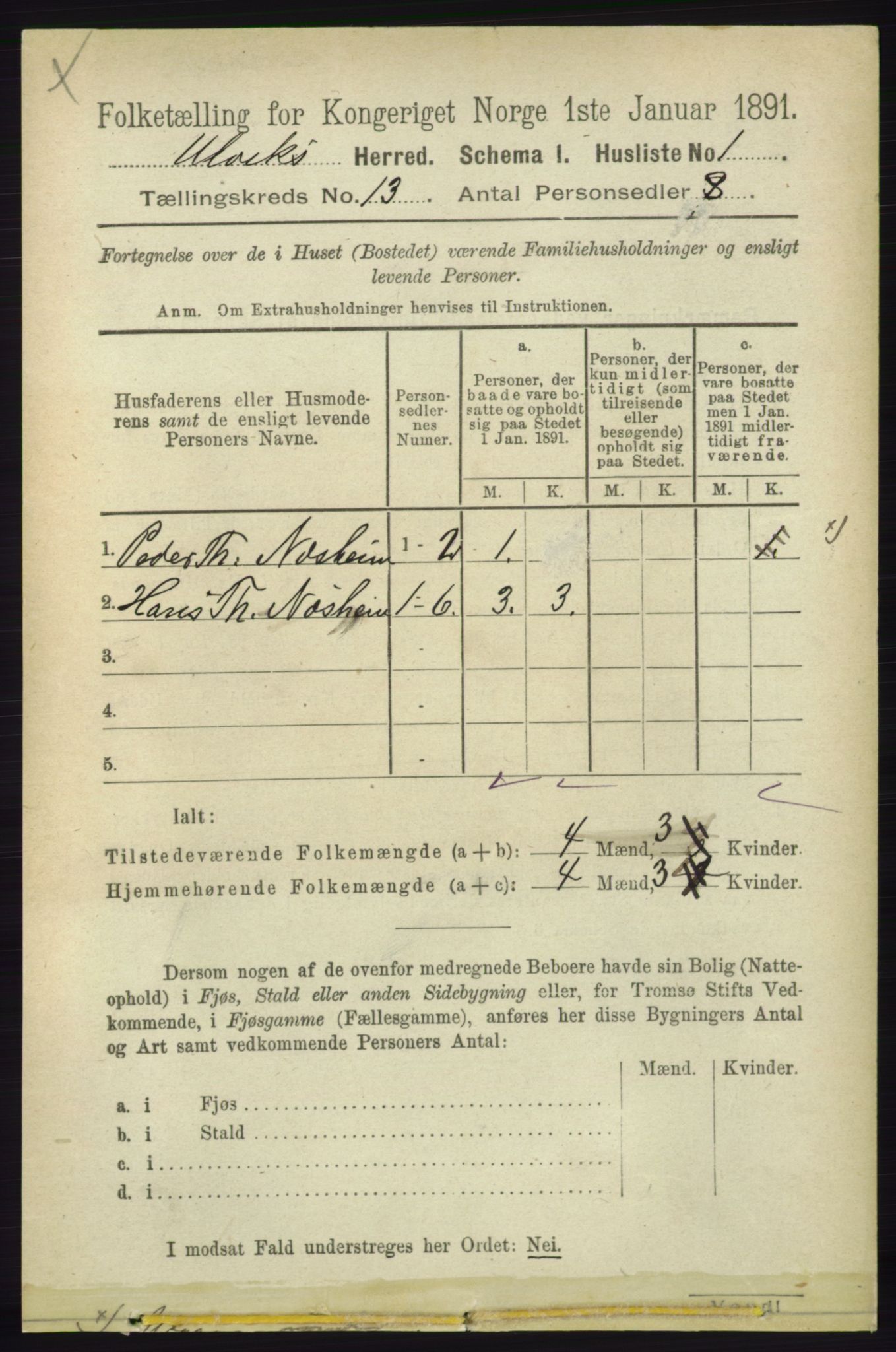 RA, Folketelling 1891 for 1233 Ulvik herred, 1891, s. 3828