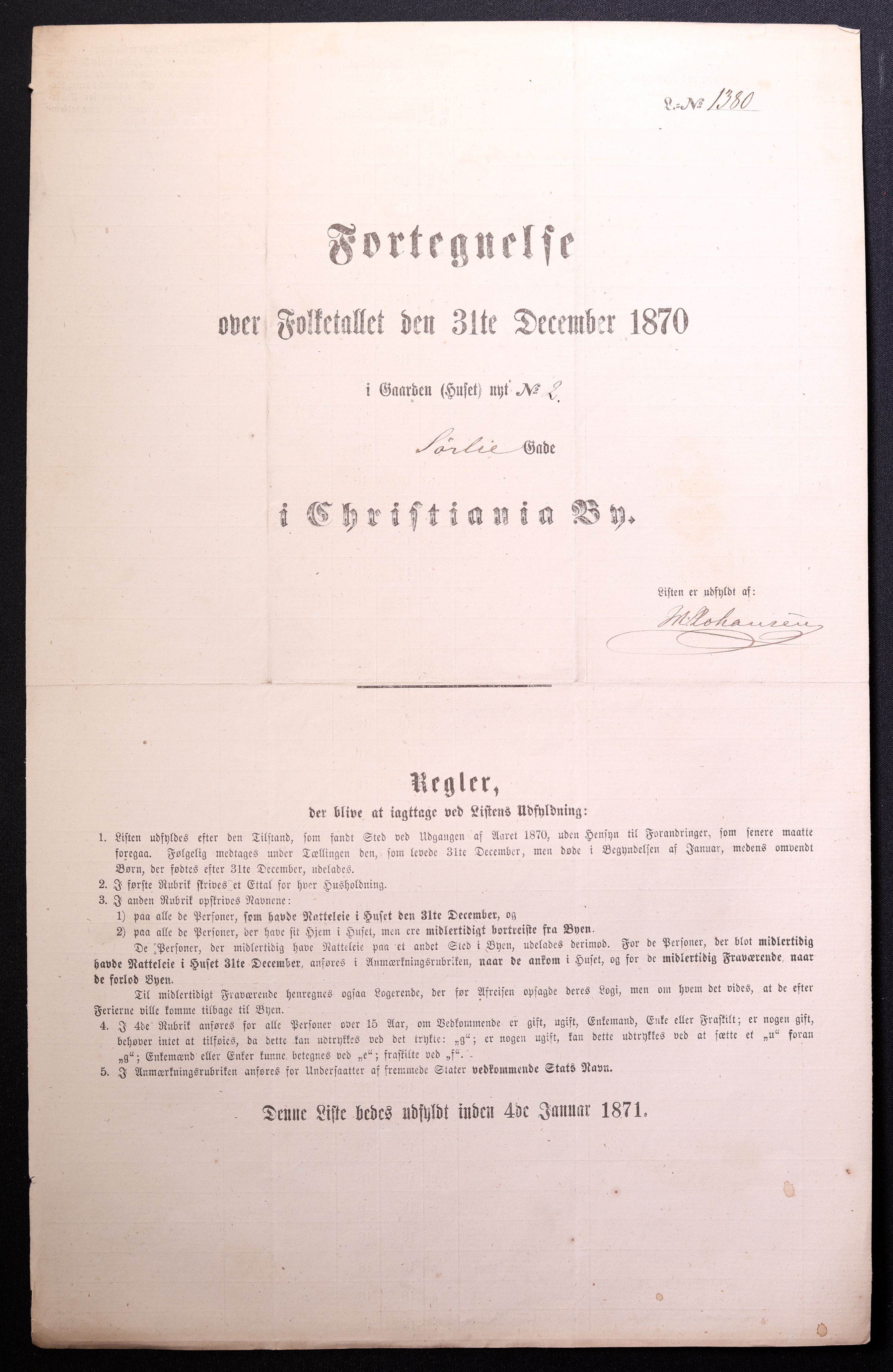 RA, Folketelling 1870 for 0301 Kristiania kjøpstad, 1870, s. 4119