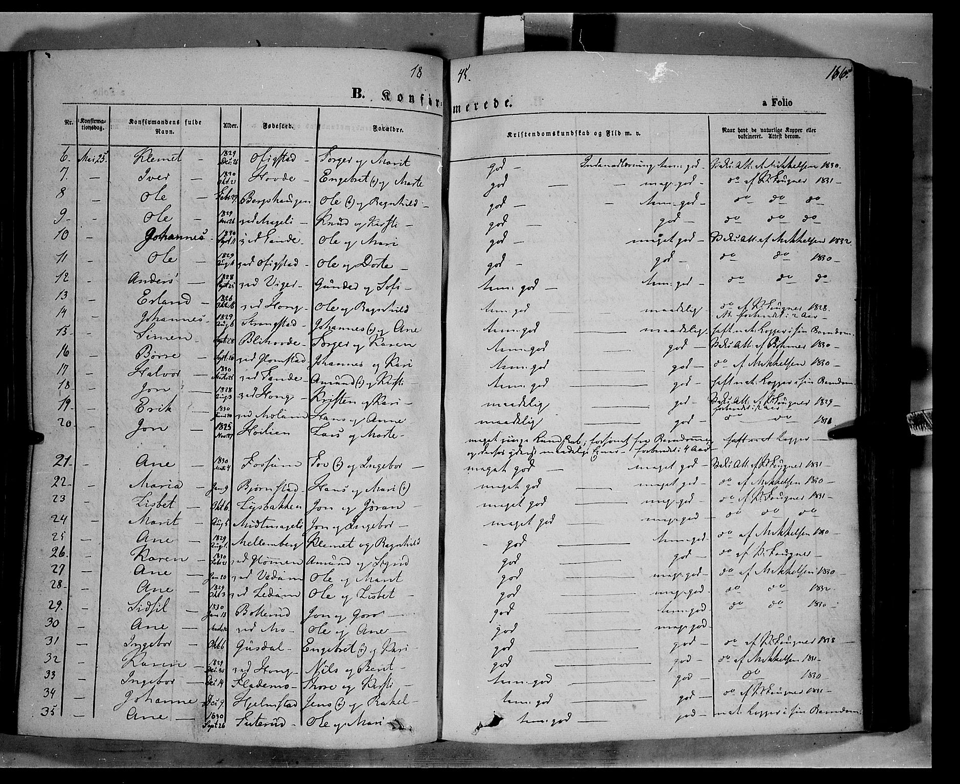 Øyer prestekontor, AV/SAH-PREST-084/H/Ha/Haa/L0005: Ministerialbok nr. 5, 1842-1857, s. 166