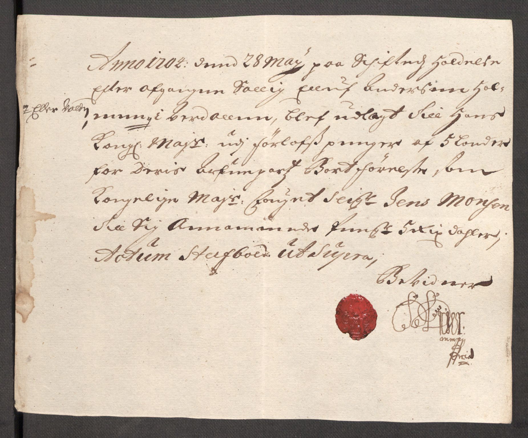 Rentekammeret inntil 1814, Reviderte regnskaper, Fogderegnskap, RA/EA-4092/R62/L4195: Fogderegnskap Stjørdal og Verdal, 1704, s. 190