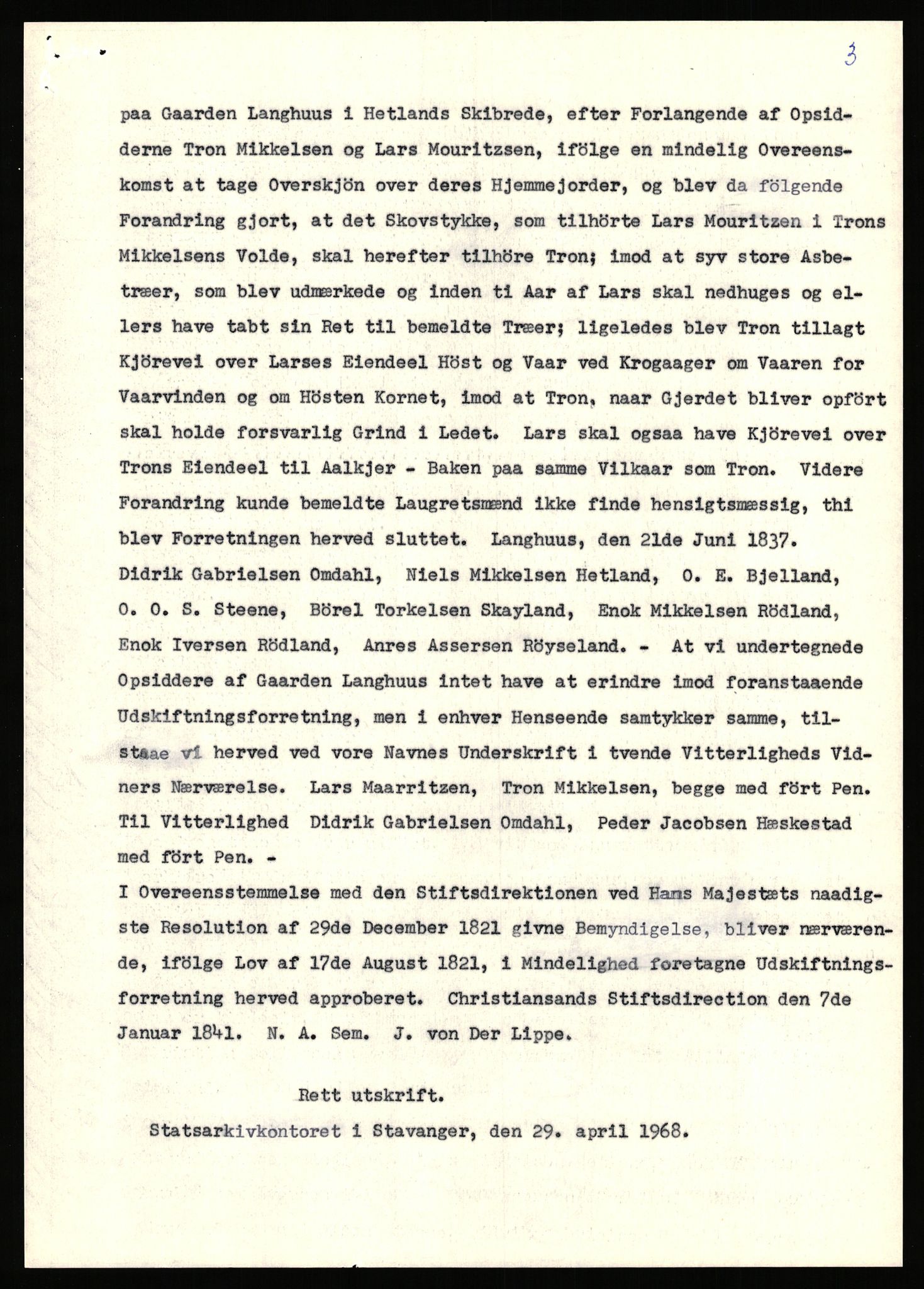 Statsarkivet i Stavanger, SAST/A-101971/03/Y/Yj/L0052: Avskrifter sortert etter gårdsnavn: Landråk  - Leidland, 1750-1930, s. 79