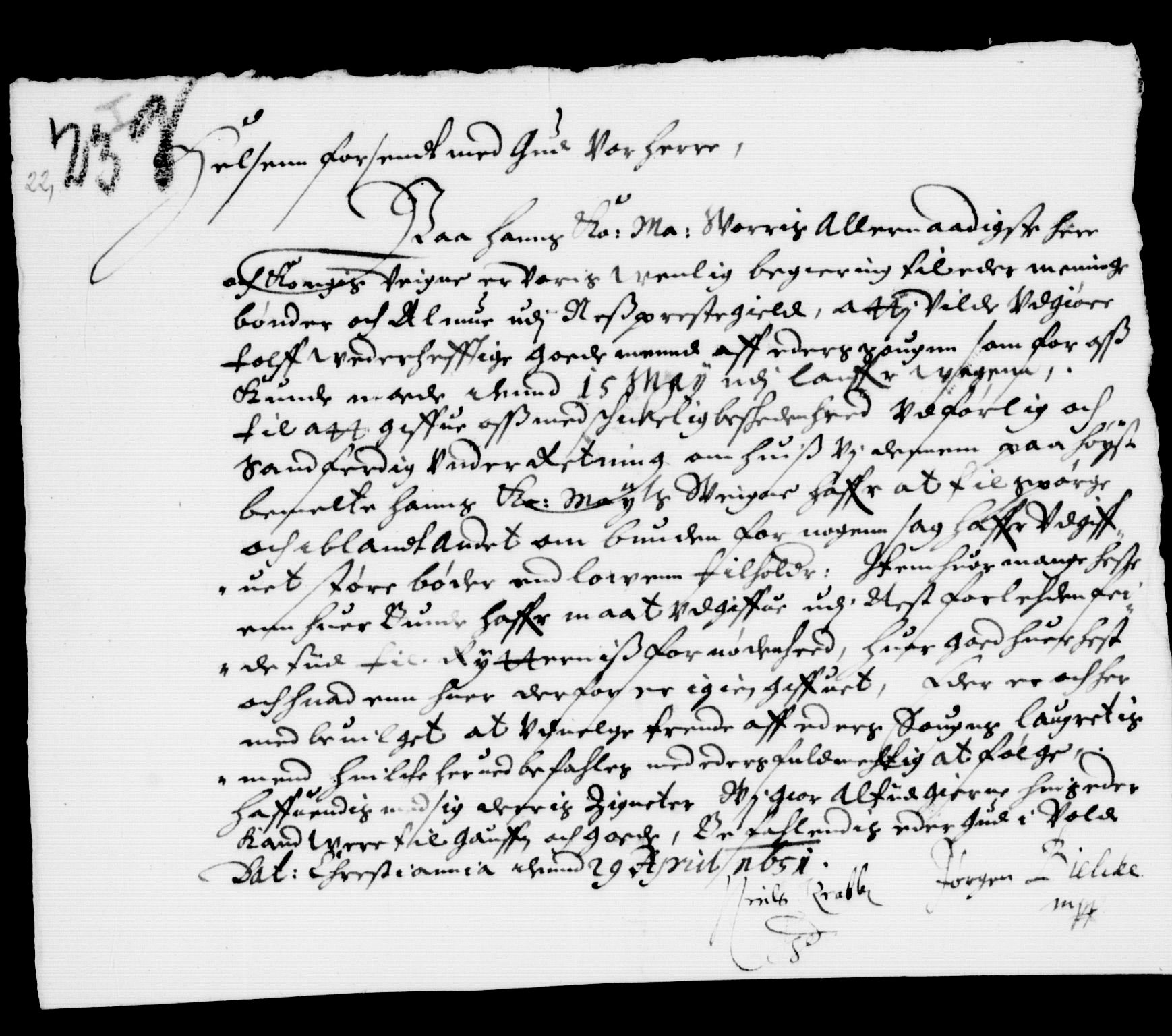 Danske Kanselli, Skapsaker, AV/RA-EA-4061/F/L0007: Skap 8, pakke 150A, litra A-V, 1644-1651, s. 15