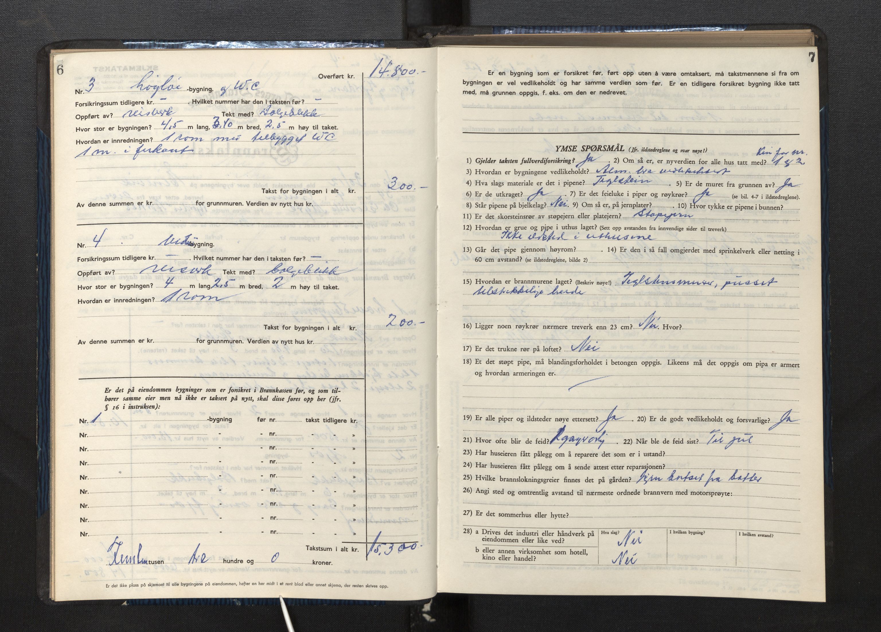 Lensmannen i Gulen, SAB/A-27901/0012/L0004: Branntakstprotokoll skjematakst, 1948-1954, s. 6-7