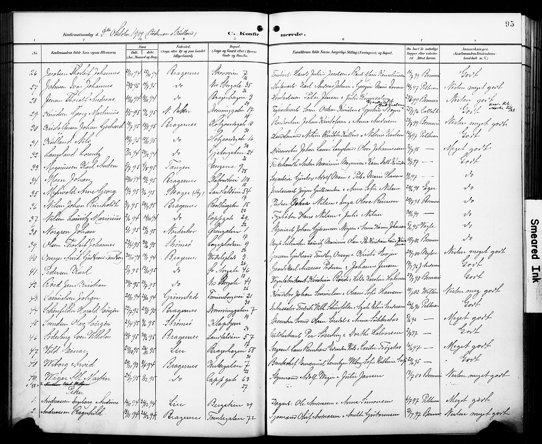 Bragernes kirkebøker, AV/SAKO-A-6/F/Fc/L0007: Ministerialbok nr. III 7, 1898-1909, s. 95