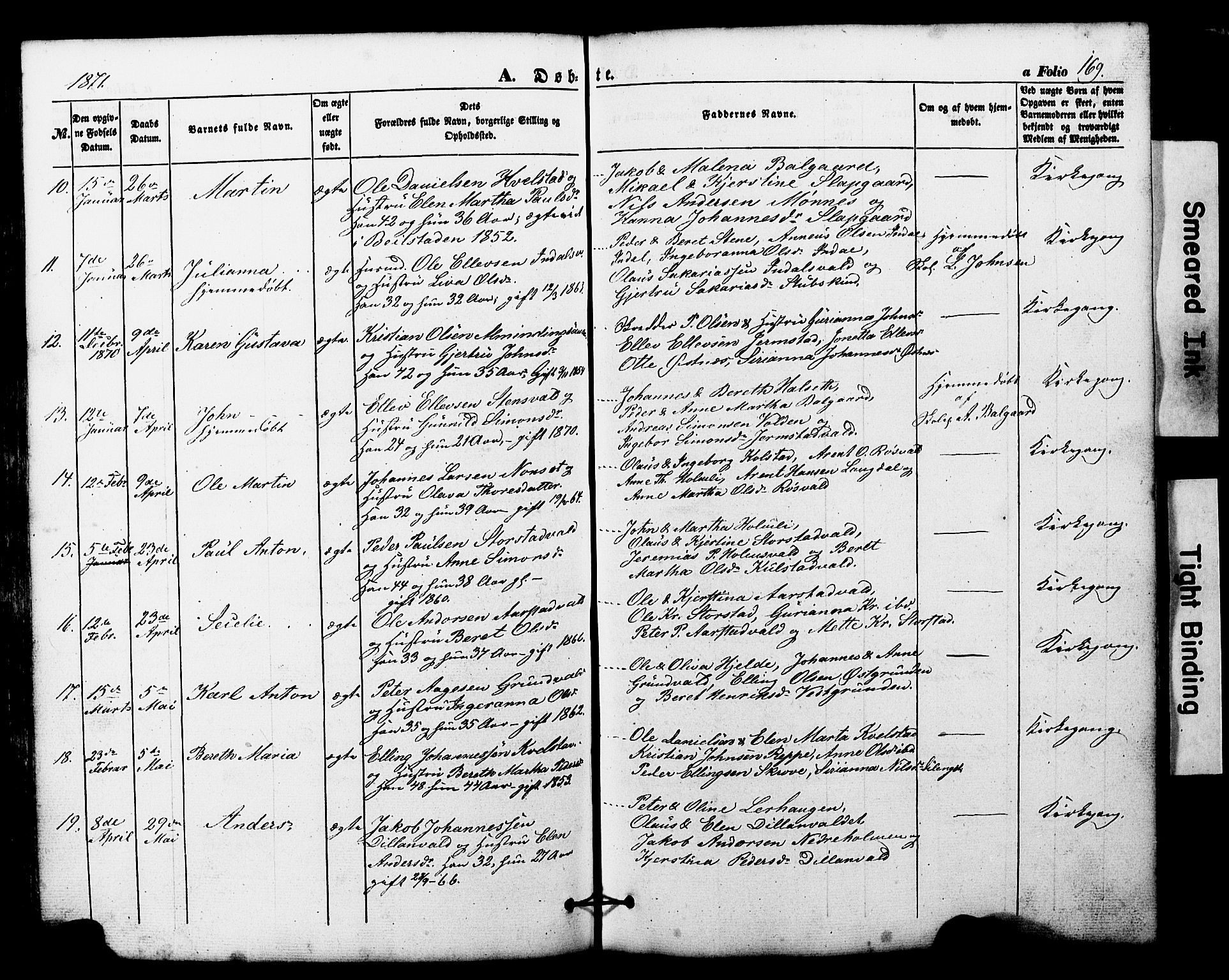 Ministerialprotokoller, klokkerbøker og fødselsregistre - Nord-Trøndelag, AV/SAT-A-1458/724/L0268: Klokkerbok nr. 724C04, 1846-1878, s. 169