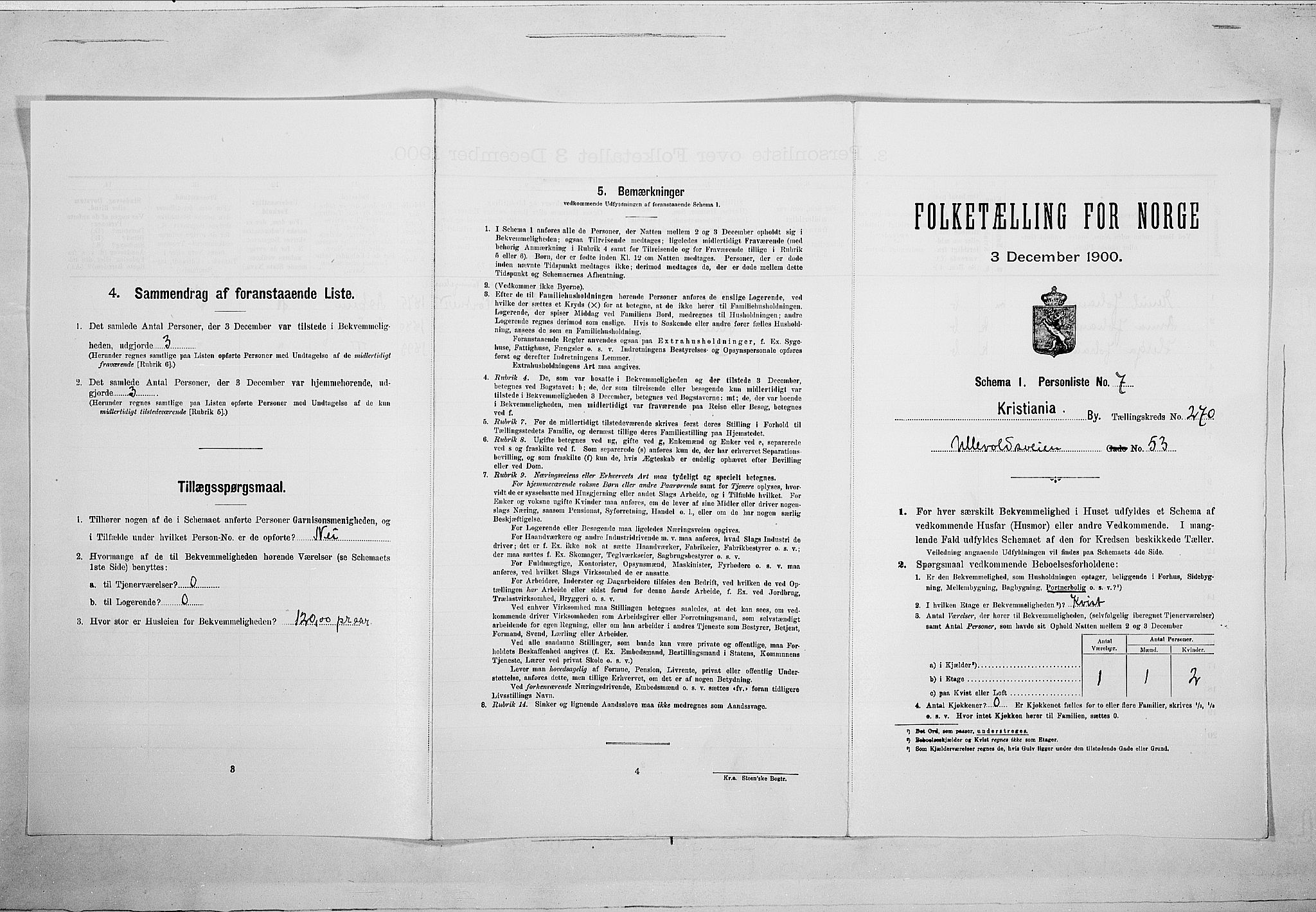 SAO, Folketelling 1900 for 0301 Kristiania kjøpstad, 1900, s. 107232