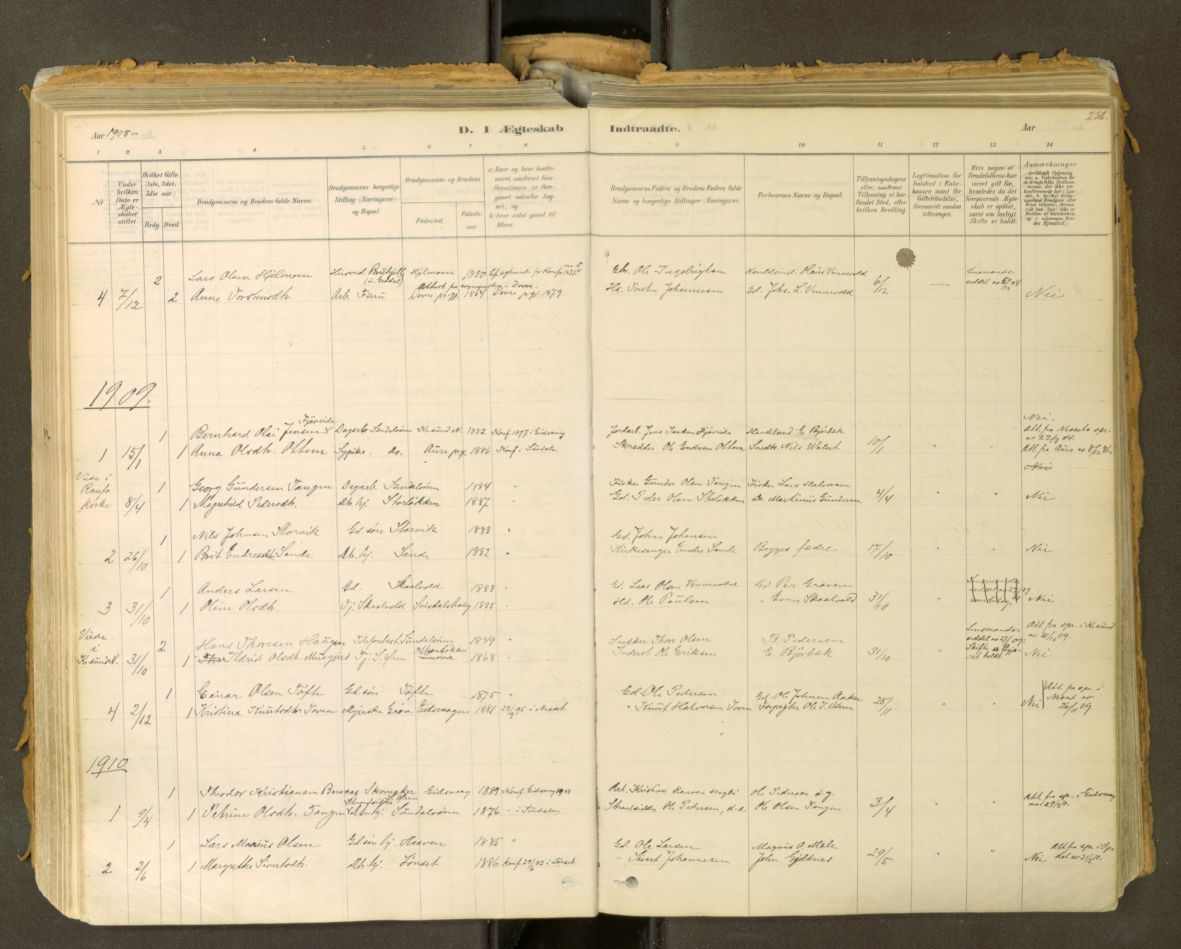 Sunndal sokneprestkontor, AV/SAT-A-1085/1/I/I1/I1a: Ministerialbok nr. 2, 1877-1914, s. 232
