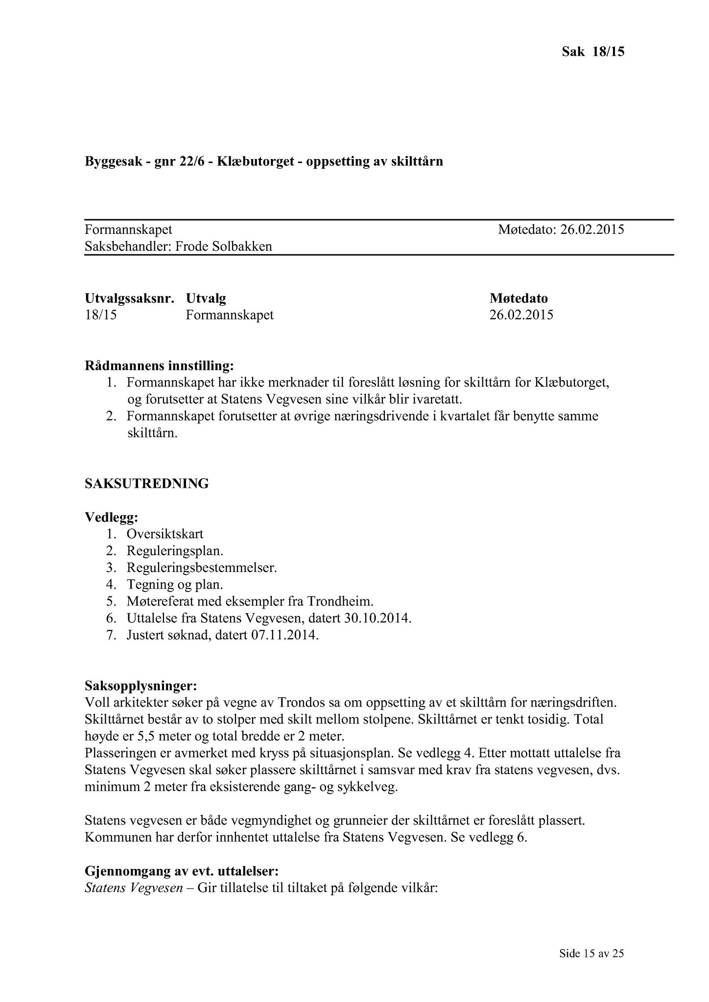 Klæbu Kommune, TRKO/KK/02-FS/L008: Formannsskapet - Møtedokumenter, 2015, s. 442