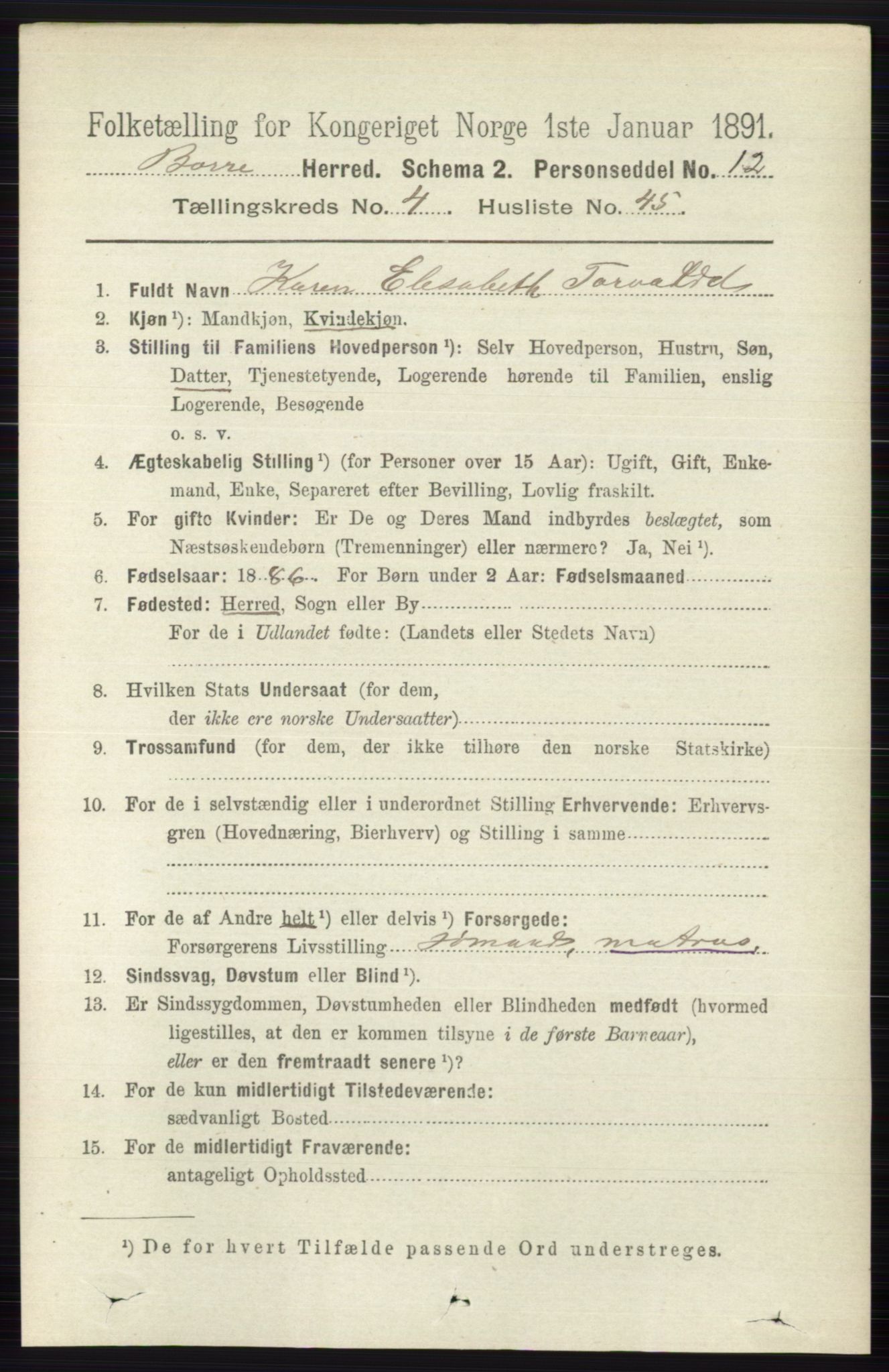 RA, Folketelling 1891 for 0717 Borre herred, 1891, s. 1916