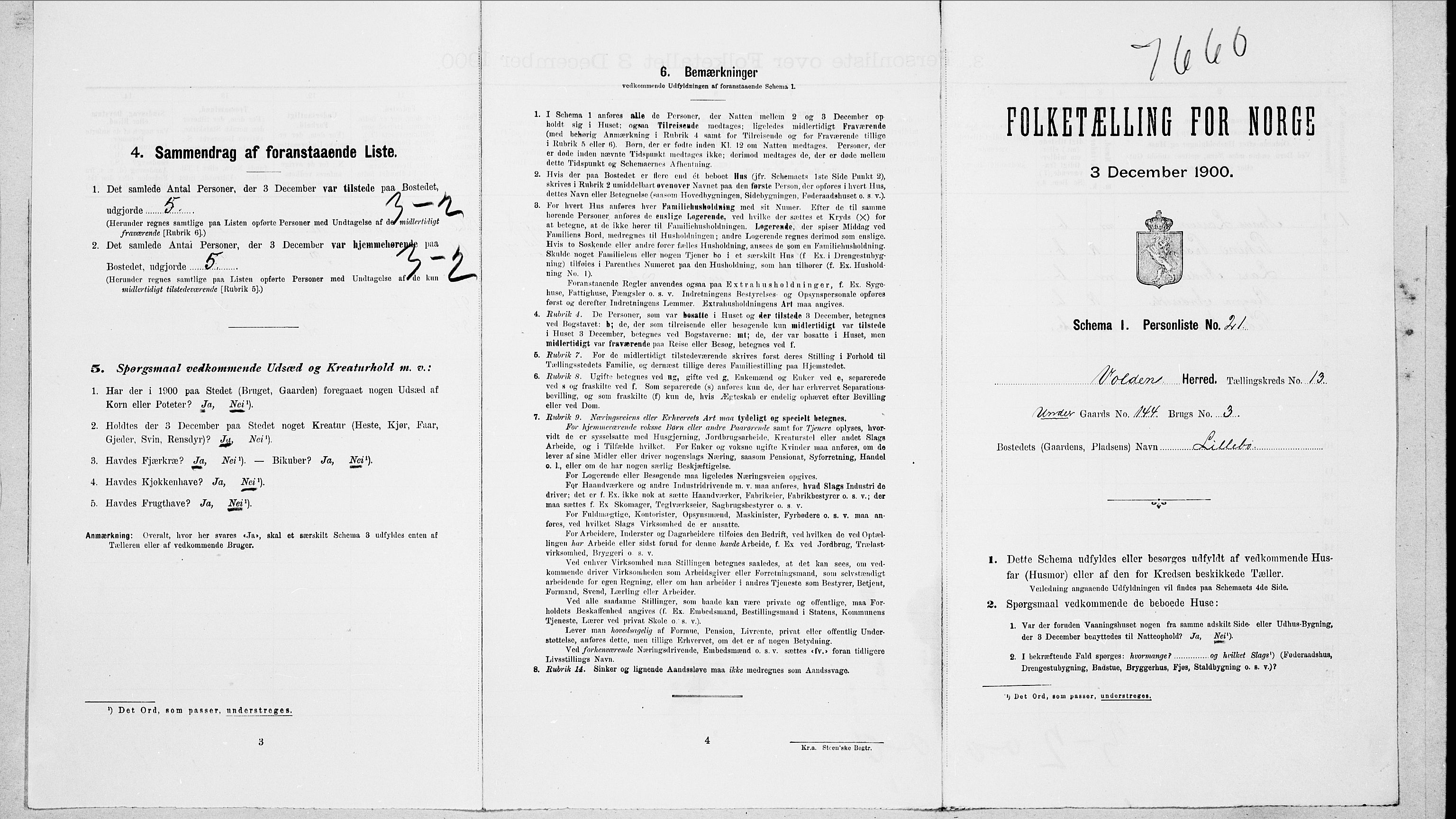 SAT, Folketelling 1900 for 1519 Volda herred, 1900, s. 1193