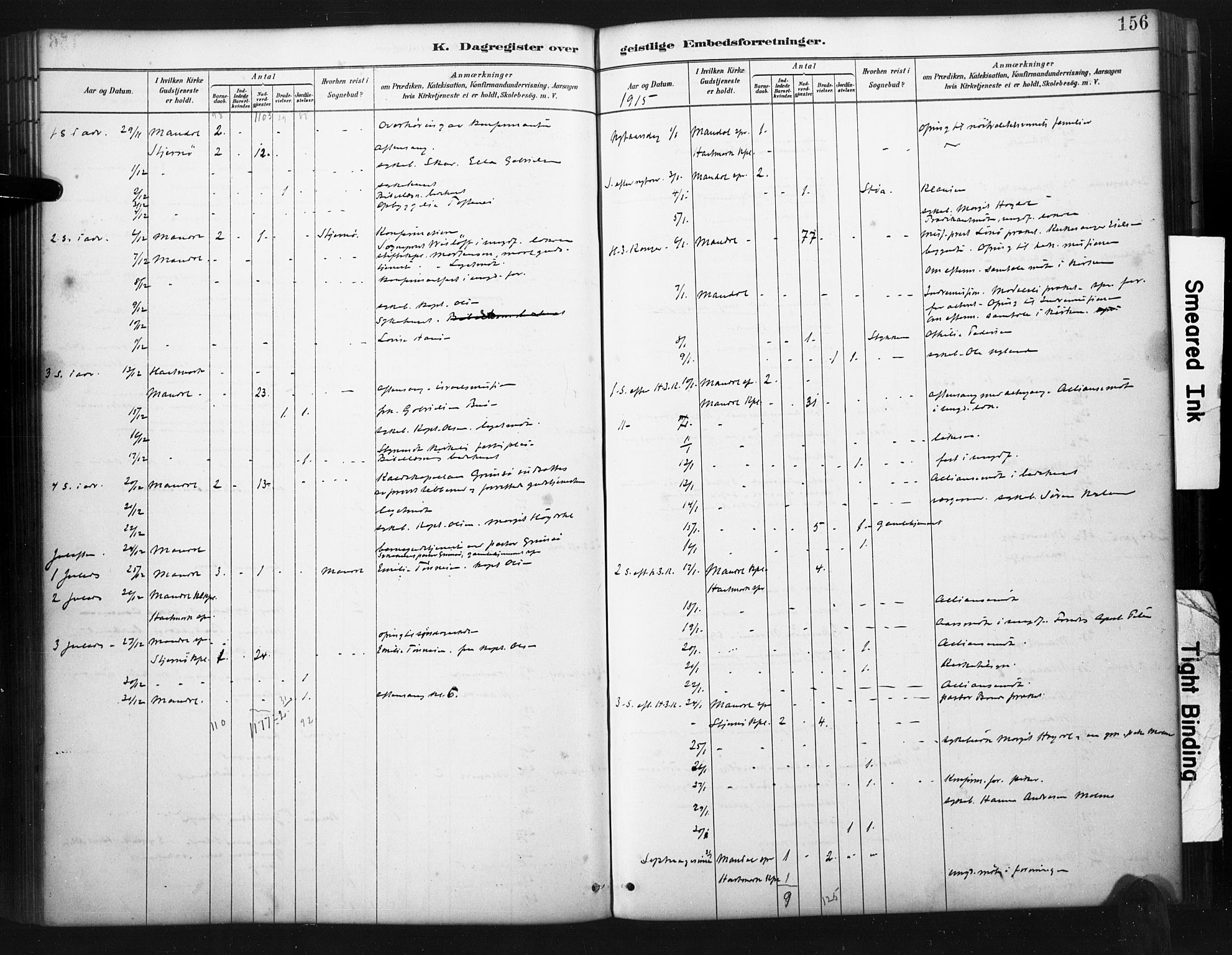 Mandal sokneprestkontor, SAK/1111-0030/F/Fa/Faa/L0017: Ministerialbok nr. A 17, 1880-1926, s. 156