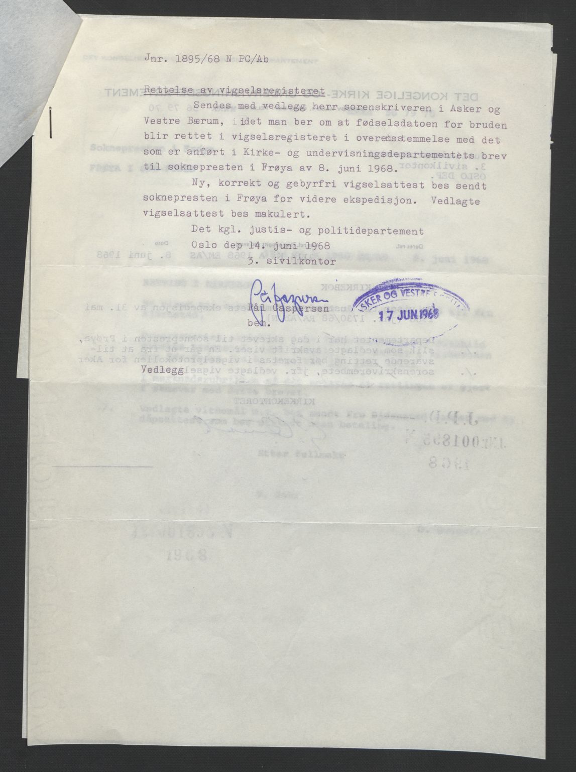 Aker sorenskriveri, SAO/A-10895/L/Lc/Lcb/L0014: Vigselprotokoll, 1941-1942
