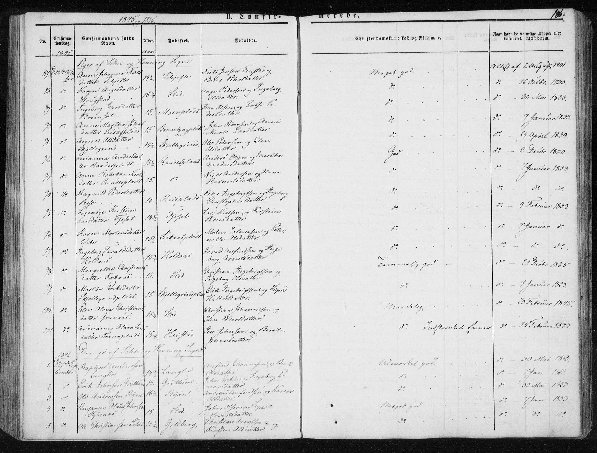Ministerialprotokoller, klokkerbøker og fødselsregistre - Nord-Trøndelag, SAT/A-1458/735/L0339: Ministerialbok nr. 735A06 /1, 1836-1848, s. 186