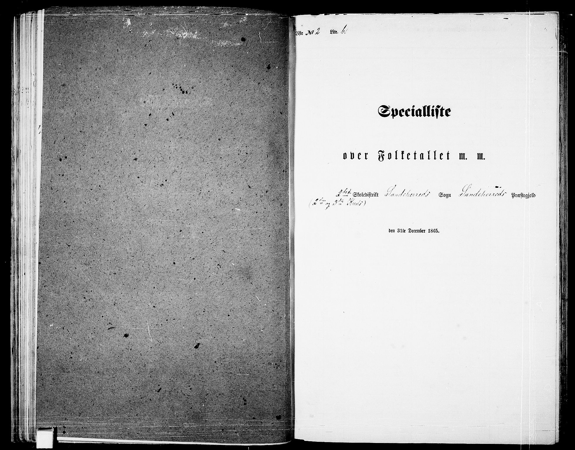 RA, Folketelling 1865 for 0724L Sandeherred prestegjeld, Sandeherred sokn, 1865, s. 64