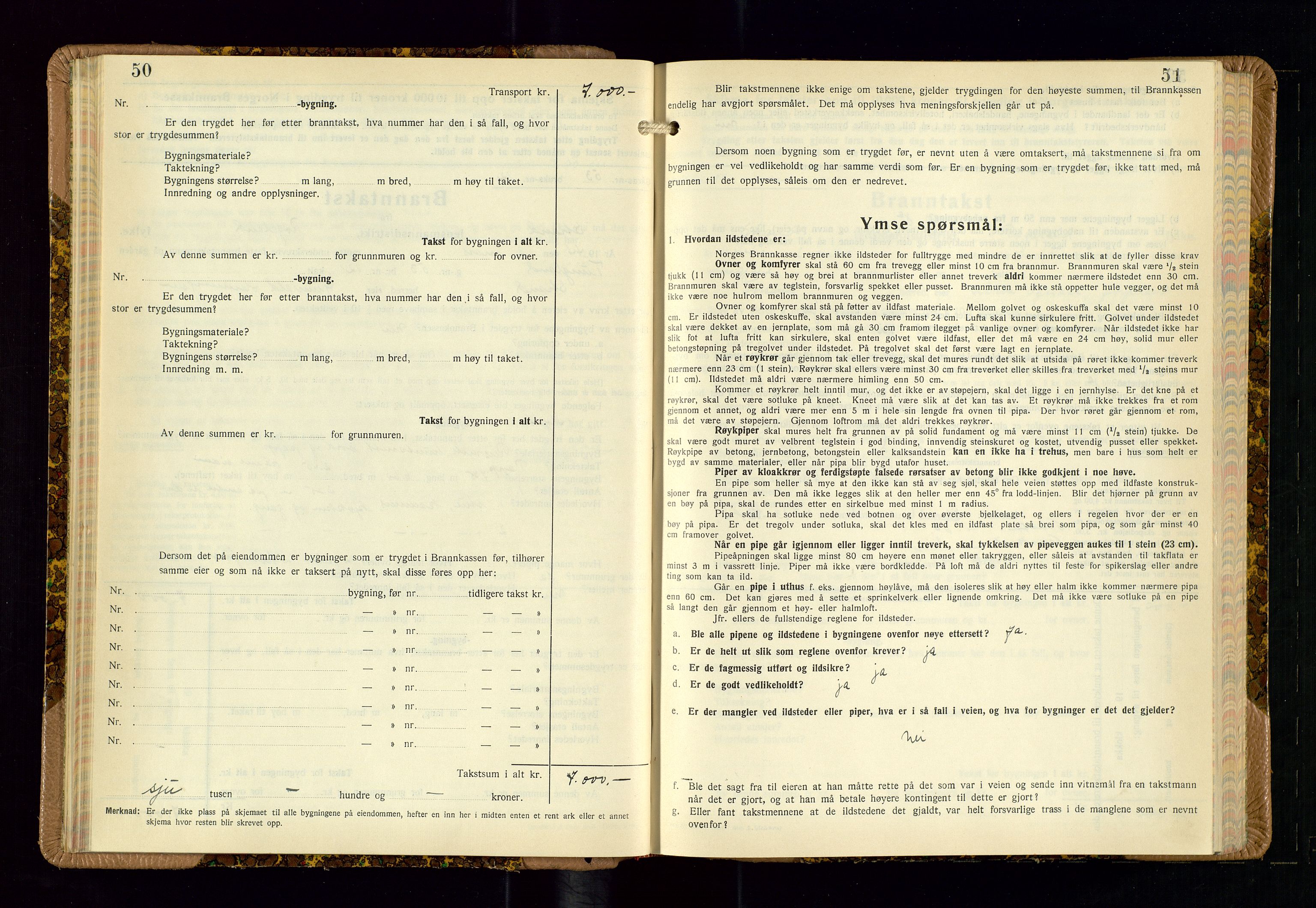 Strand og Forsand lensmannskontor, SAST/A-100451/Gob/L0002: Branntakstprotokoll, 1942-1953, s. 50-51