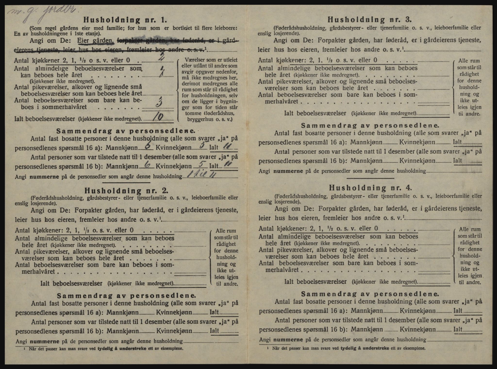 SAT, Folketelling 1920 for 1650 Horg herred, 1920, s. 45