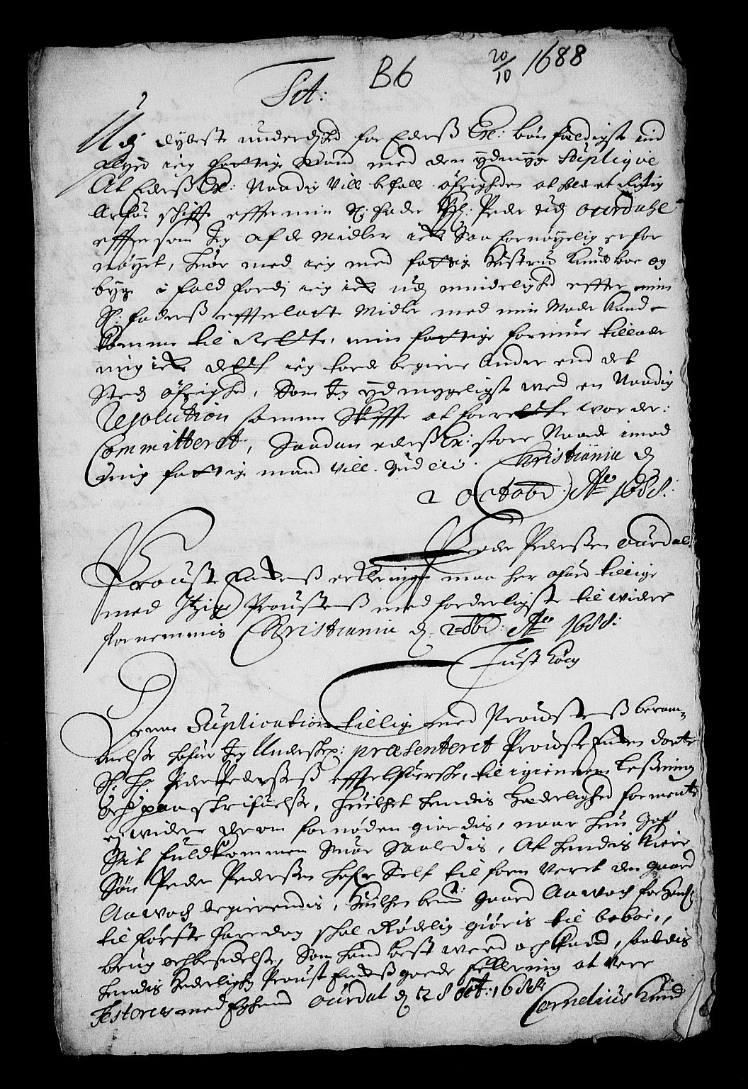 Stattholderembetet 1572-1771, RA/EA-2870/Af/L0002: Avskrifter av vedlegg til originale supplikker, nummerert i samsvar med supplikkbøkene, 1687-1689, s. 329
