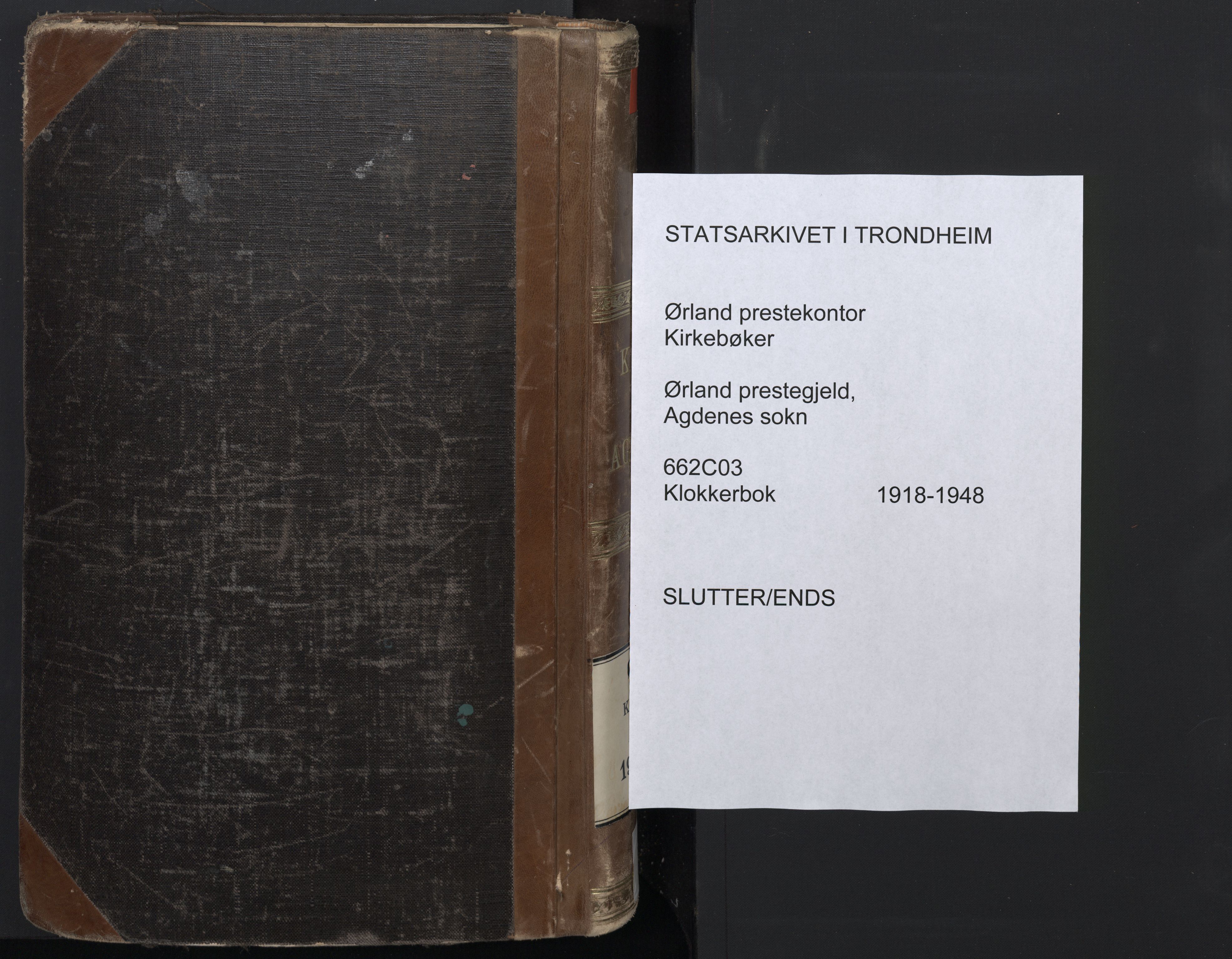 Ministerialprotokoller, klokkerbøker og fødselsregistre - Sør-Trøndelag, SAT/A-1456/662/L0758: Klokkerbok nr. 662C03, 1918-1948