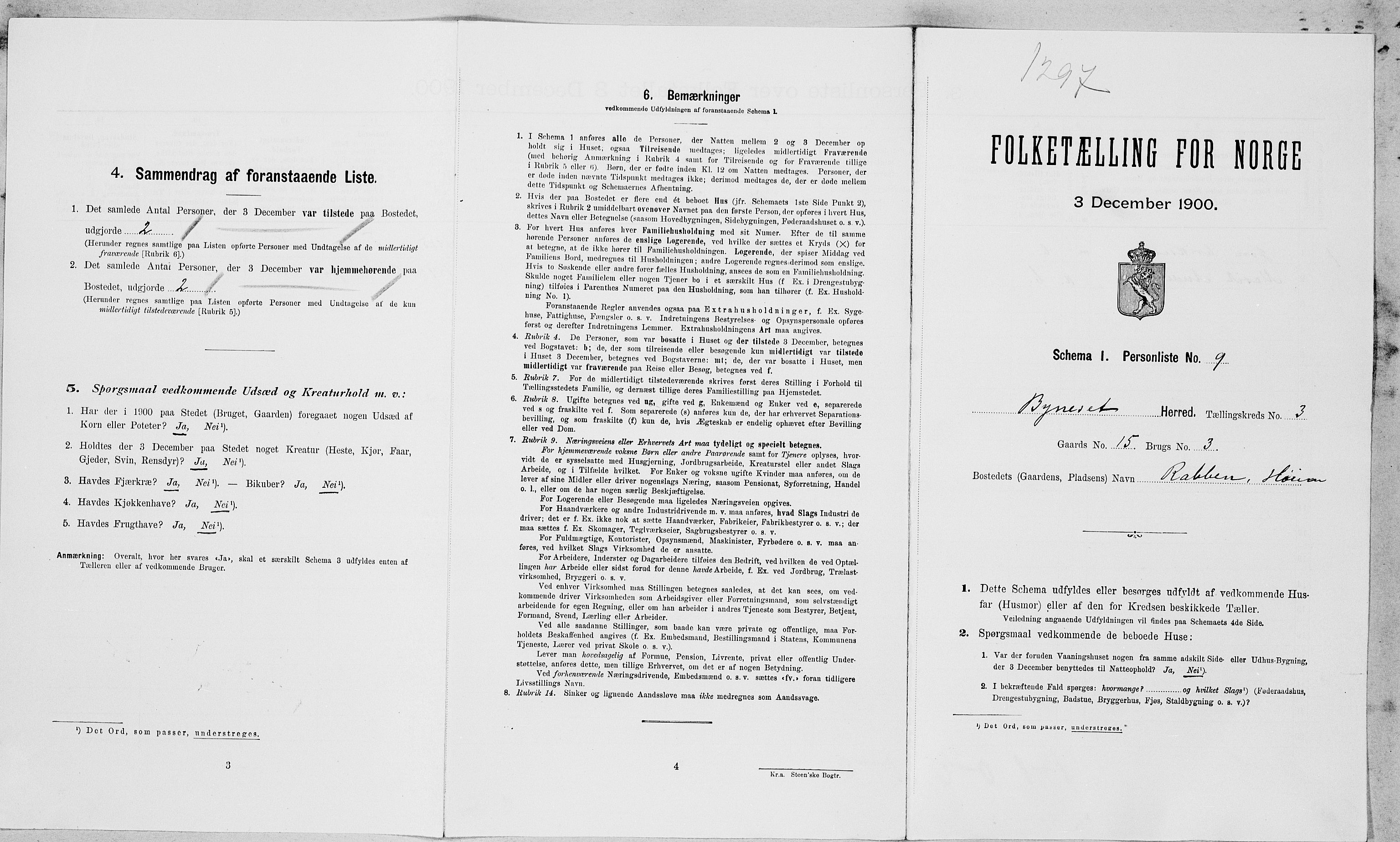 SAT, Folketelling 1900 for 1655 Byneset herred, 1900, s. 191
