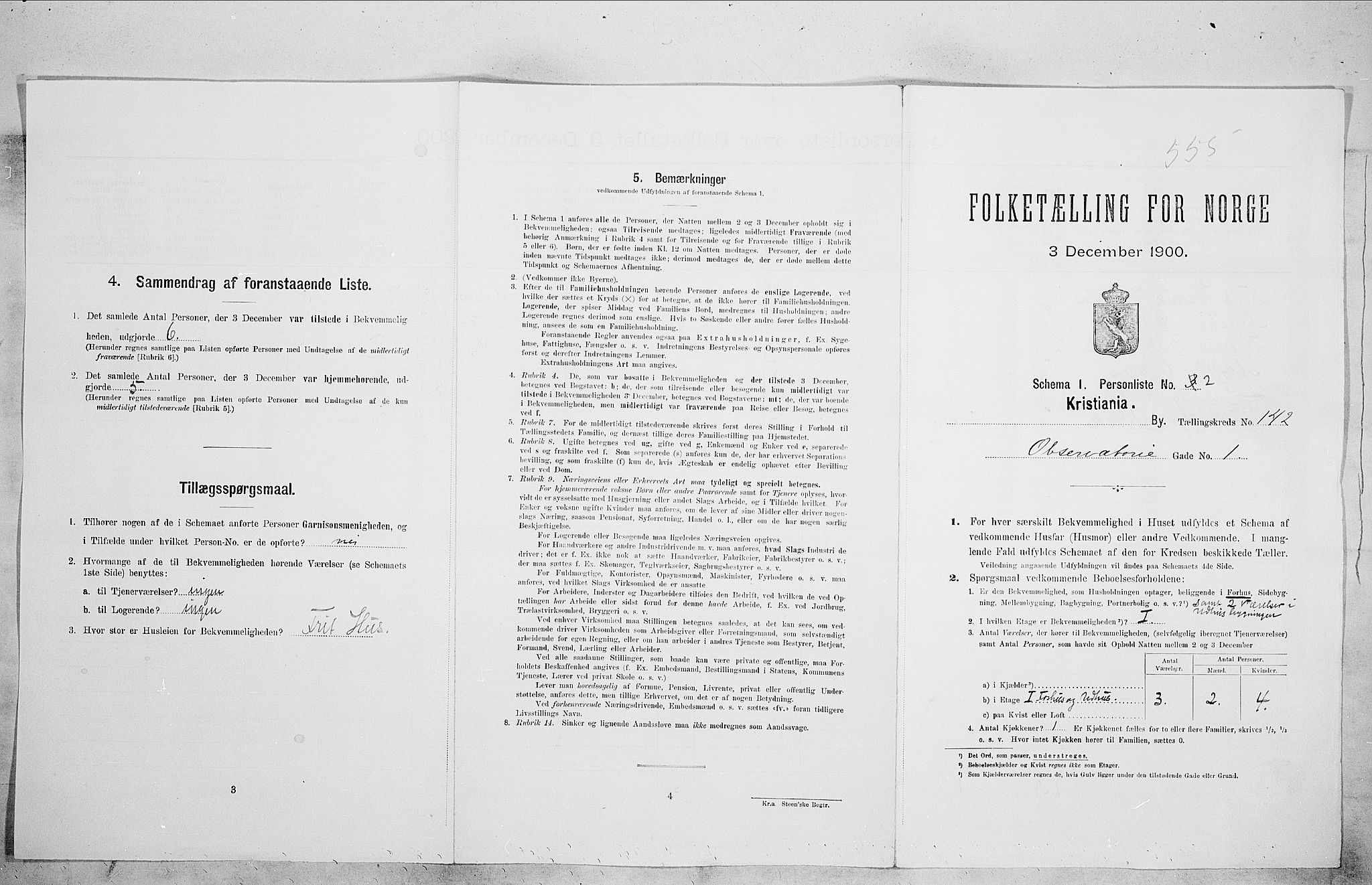 SAO, Folketelling 1900 for 0301 Kristiania kjøpstad, 1900, s. 67119