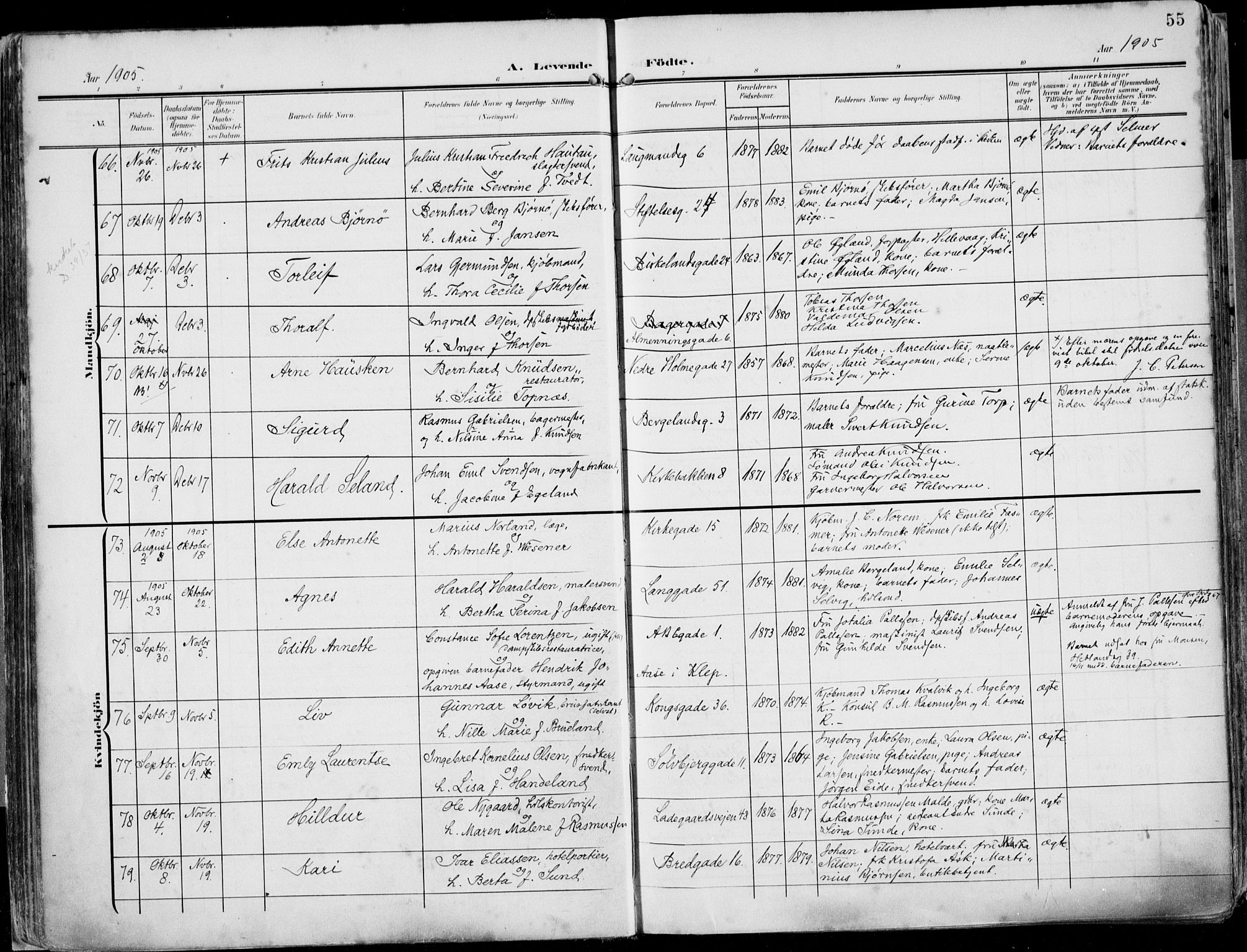 St. Petri sokneprestkontor, AV/SAST-A-101813/002/A/L0005: Ministerialbok nr. A 23, 1902-1918, s. 55