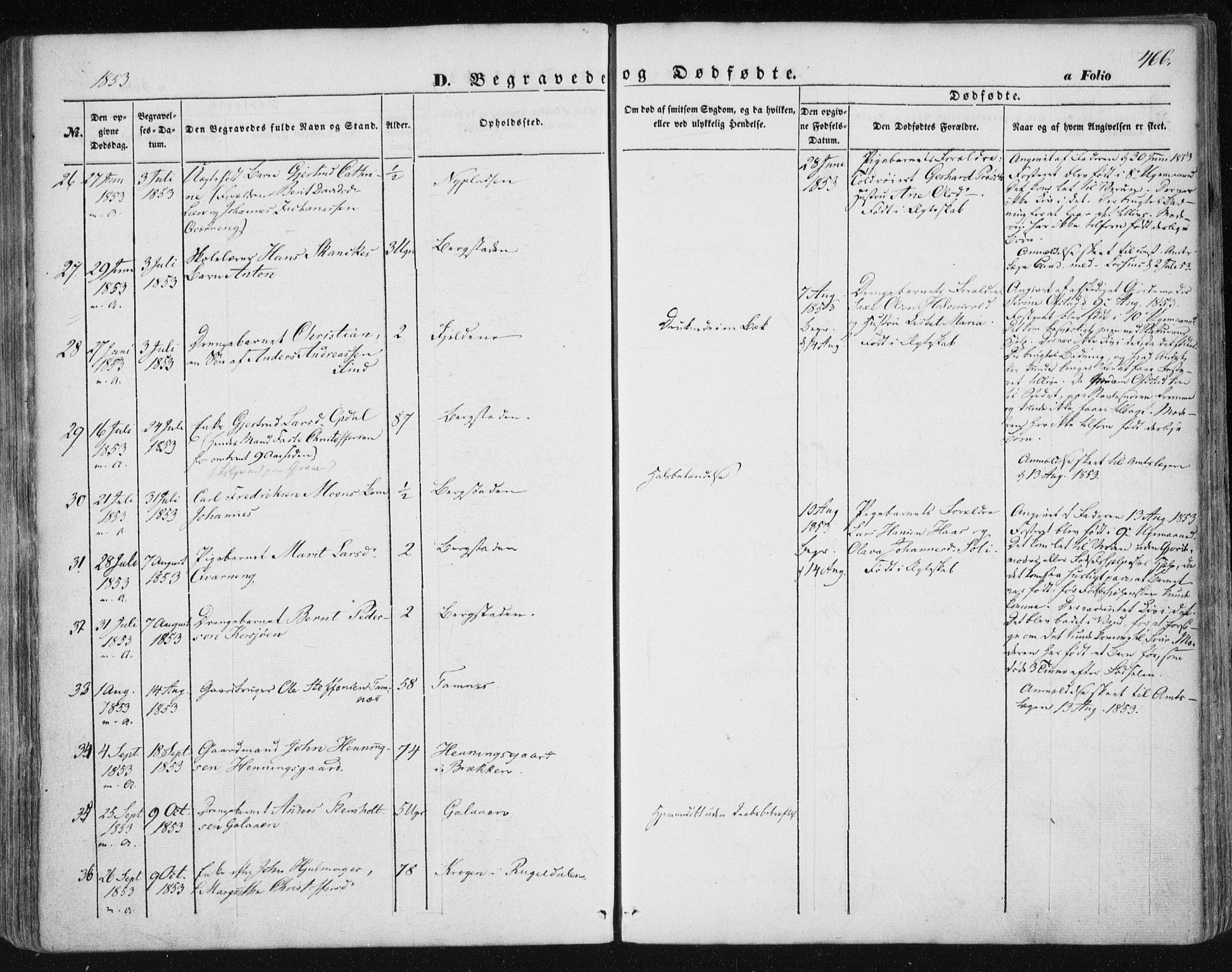 Ministerialprotokoller, klokkerbøker og fødselsregistre - Sør-Trøndelag, SAT/A-1456/681/L0931: Ministerialbok nr. 681A09, 1845-1859, s. 466