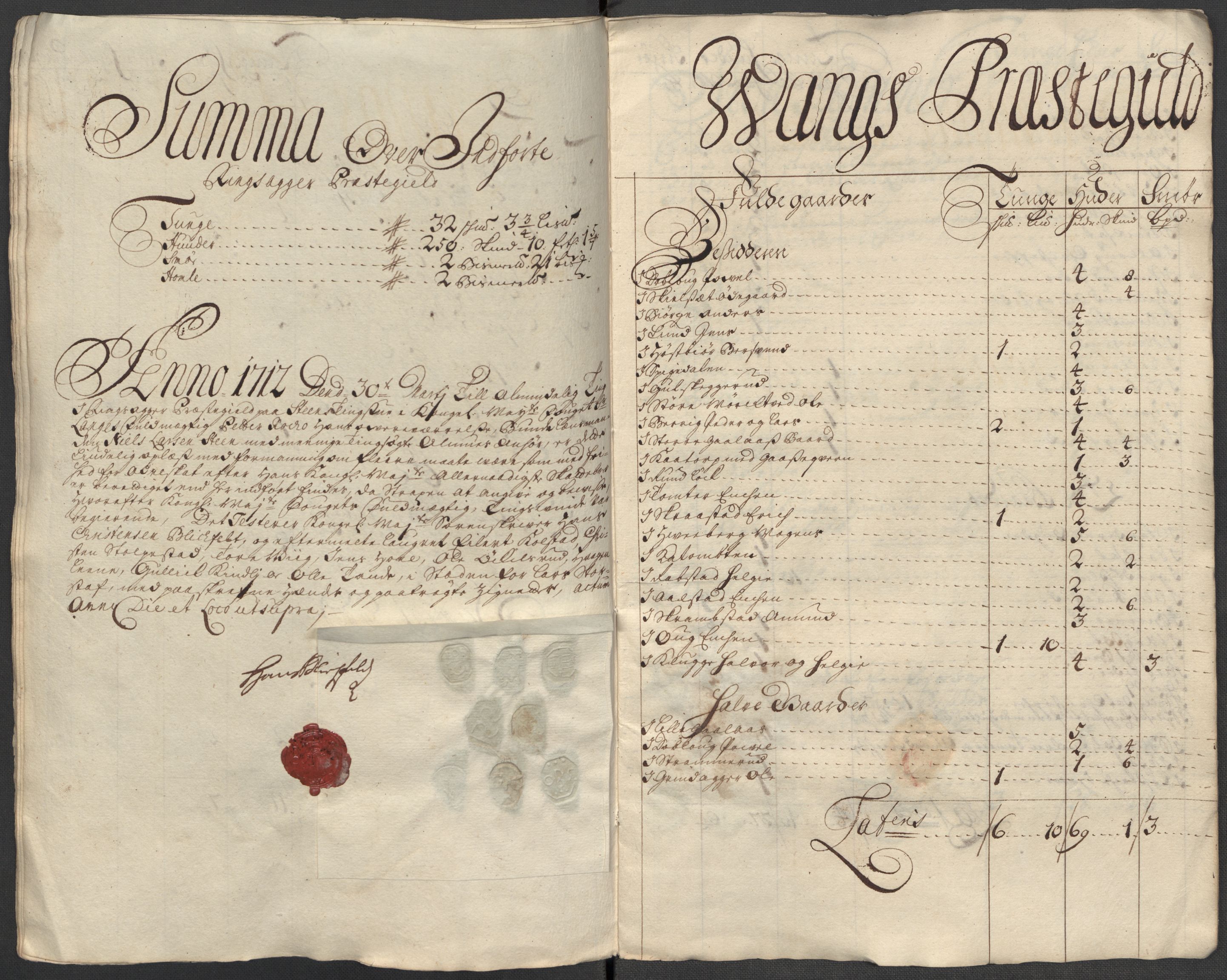 Rentekammeret inntil 1814, Reviderte regnskaper, Fogderegnskap, AV/RA-EA-4092/R16/L1049: Fogderegnskap Hedmark, 1712, s. 319