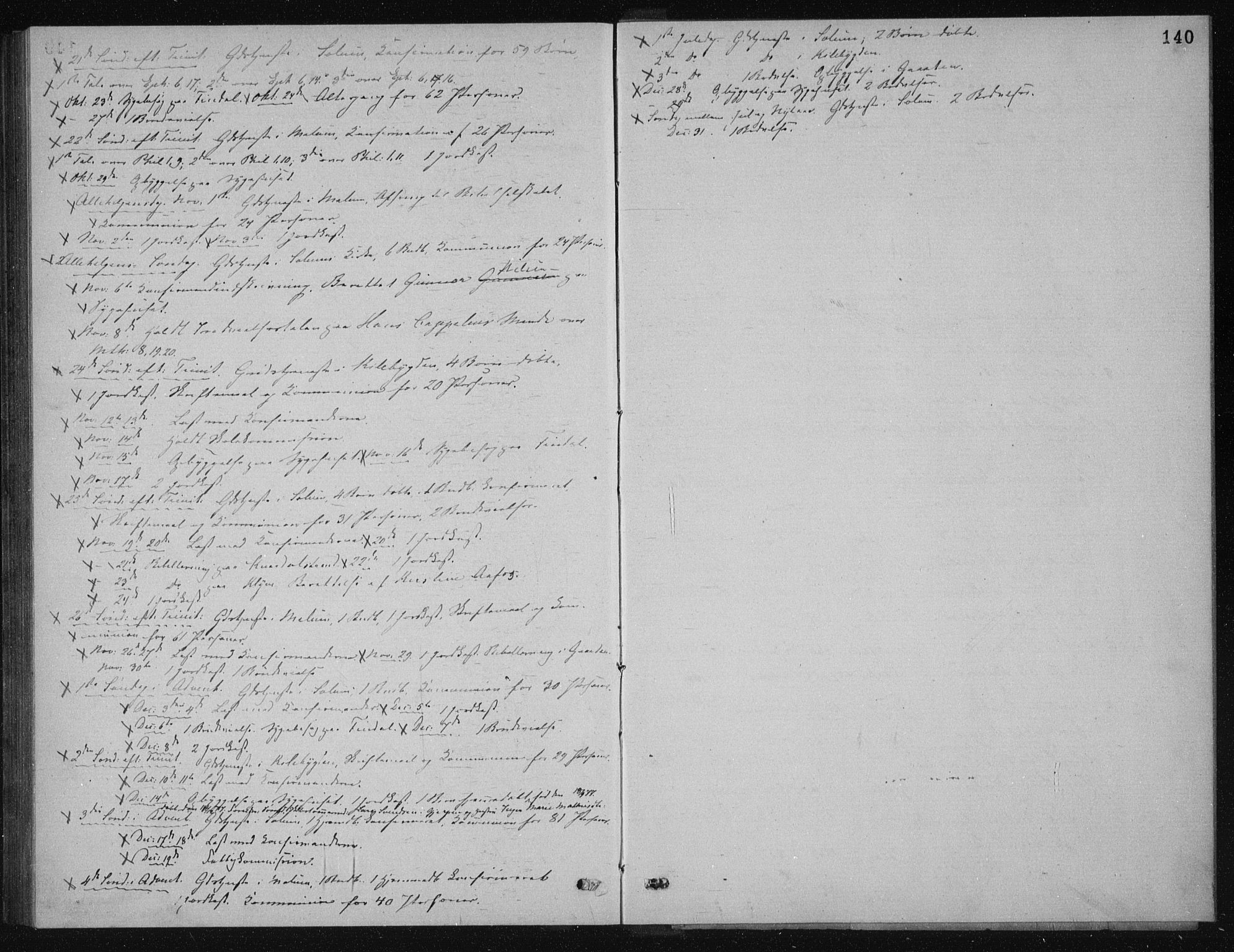 Solum kirkebøker, AV/SAKO-A-306/G/Ga/L0005: Klokkerbok nr. I 5, 1877-1881, s. 140