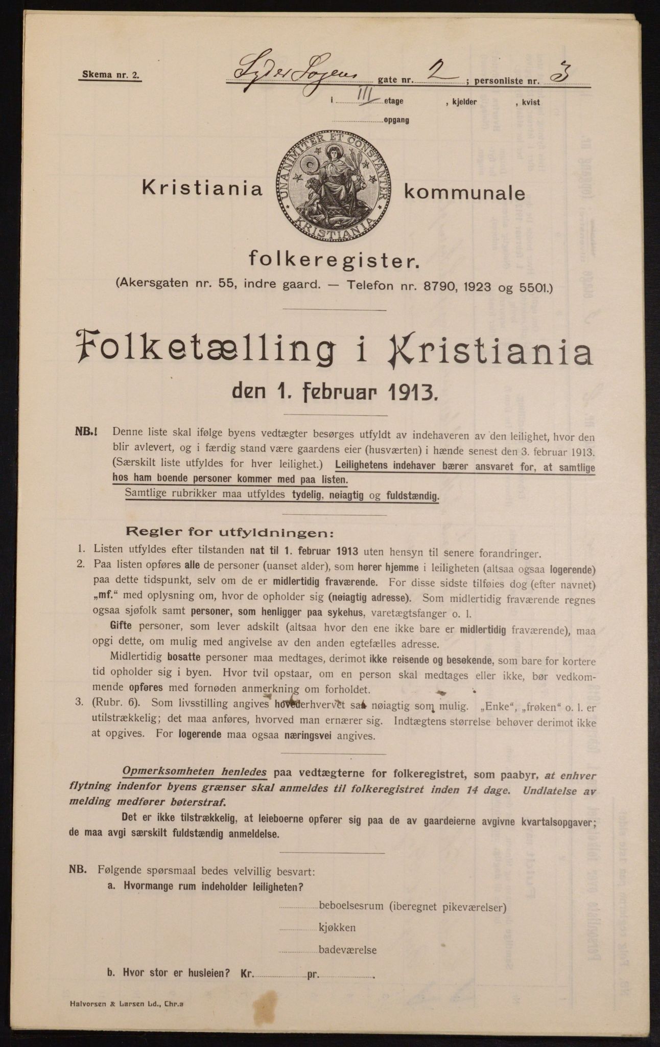 OBA, Kommunal folketelling 1.2.1913 for Kristiania, 1913, s. 58231