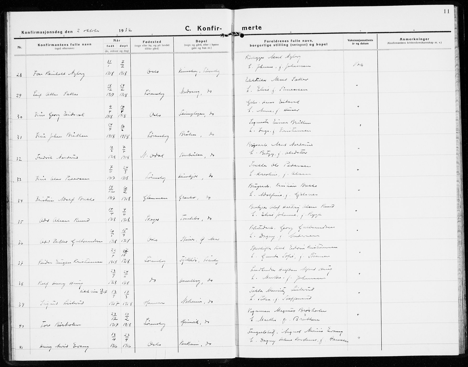 Skedsmo prestekontor Kirkebøker, AV/SAO-A-10033a/F/Fb/L0004: Ministerialbok nr. II 4, 1931-1943, s. 11