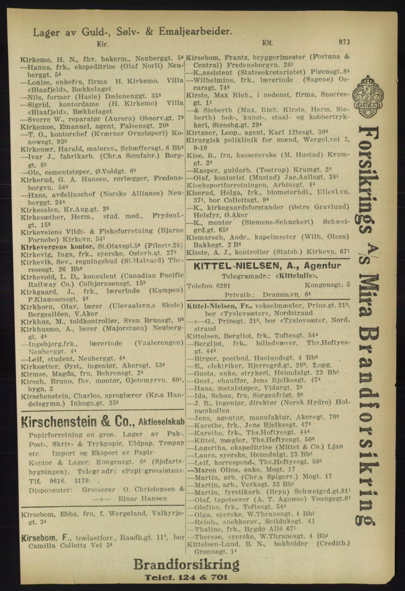 Kristiania/Oslo adressebok, PUBL/-, 1918, s. 898