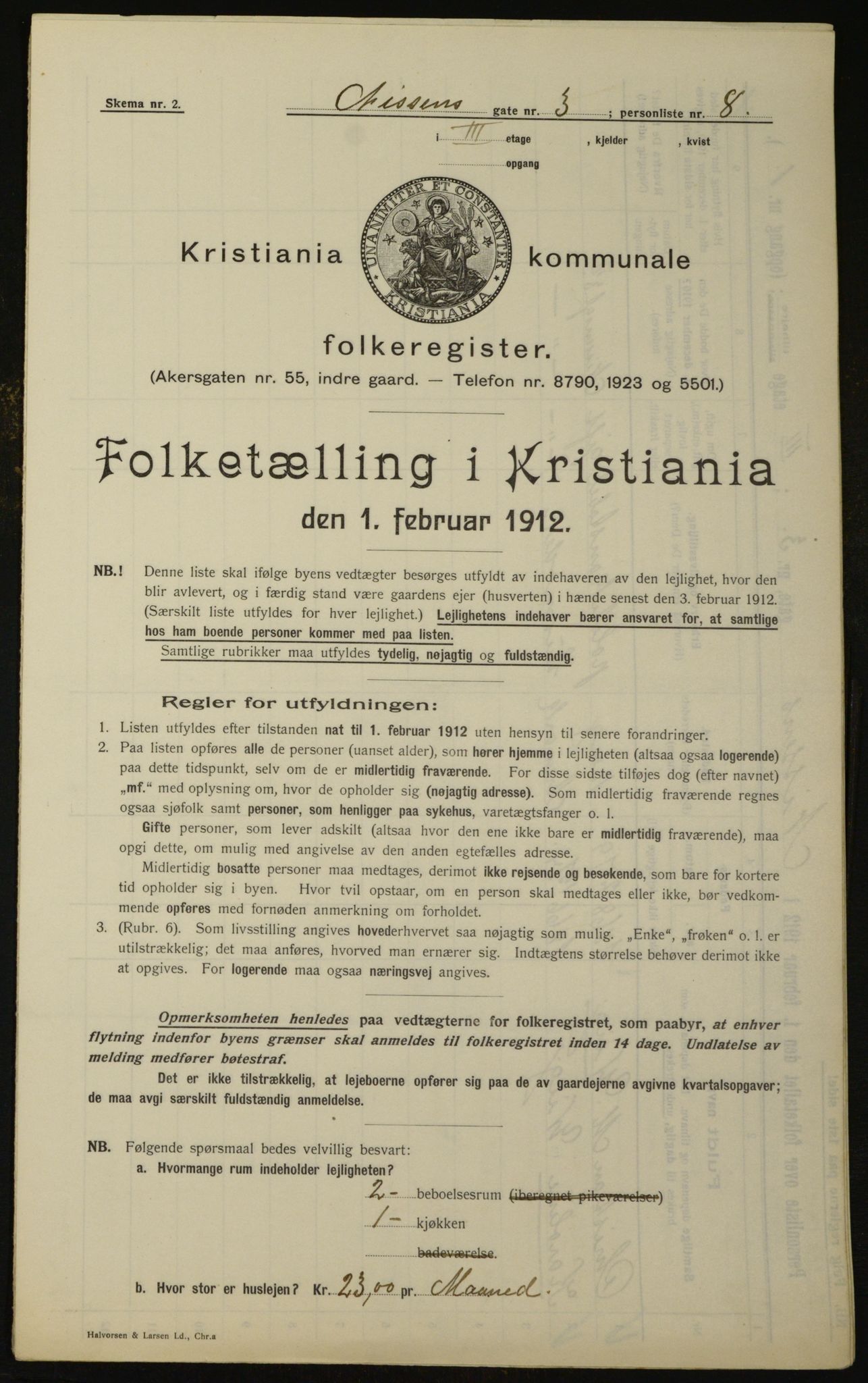 OBA, Kommunal folketelling 1.2.1912 for Kristiania, 1912, s. 71749