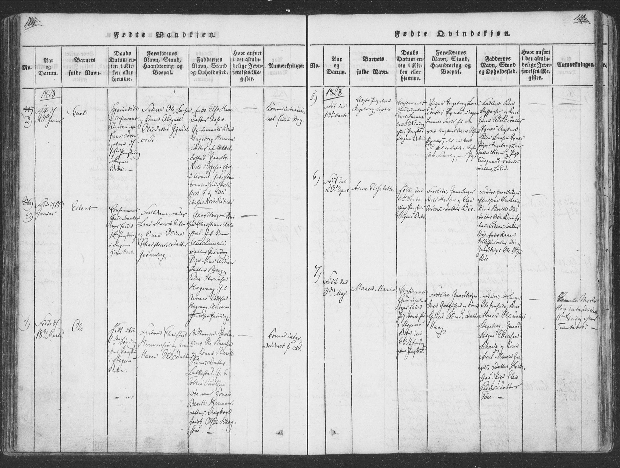 Ministerialprotokoller, klokkerbøker og fødselsregistre - Nordland, AV/SAT-A-1459/855/L0798: Ministerialbok nr. 855A06, 1821-1835, s. 114-115