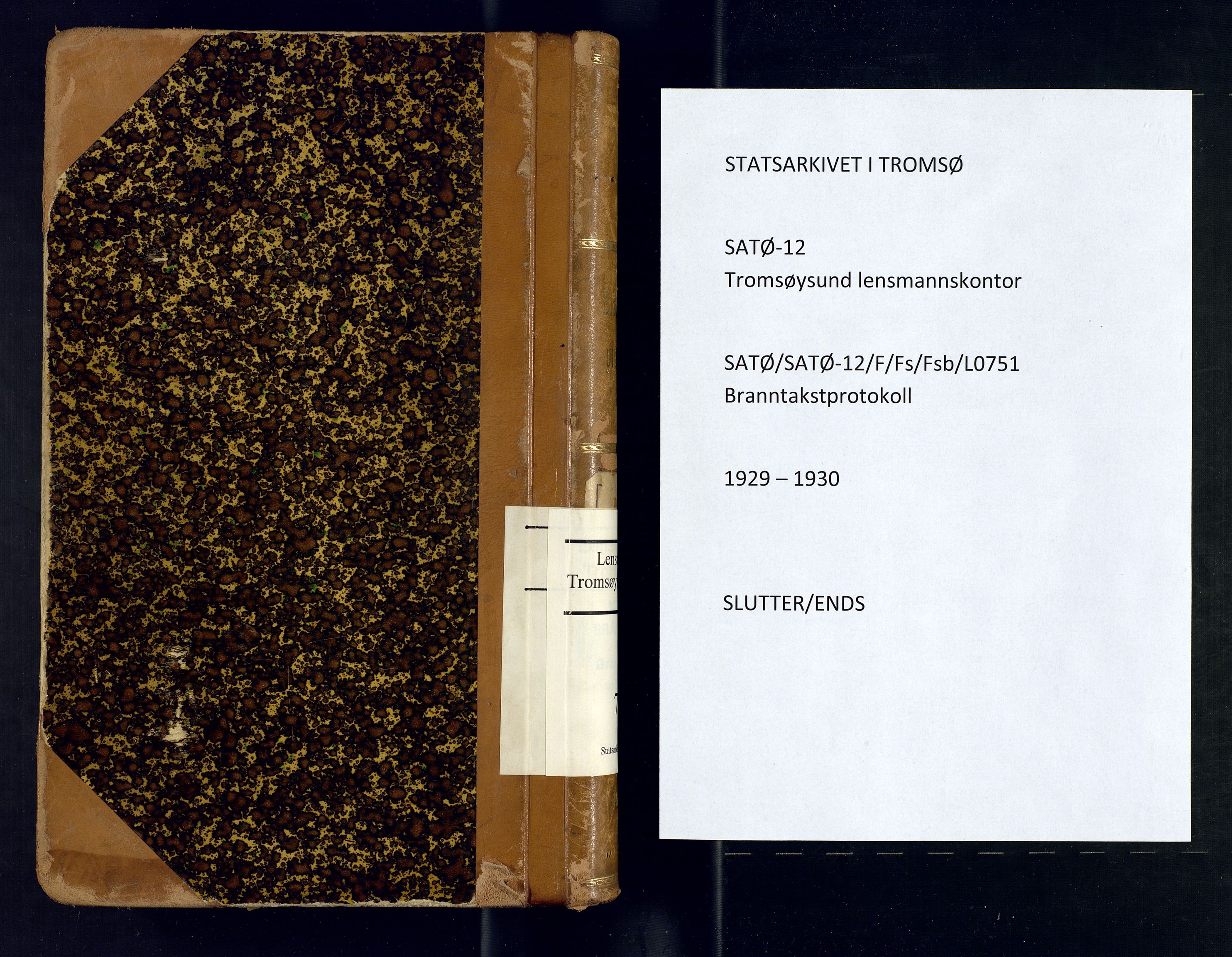 Tromsøysund lensmannskontor, AV/SATØ-SATØ-12/F/Fs/Fsb/L0751: Branntakstprotokoll (S). Med register, 1929-1932