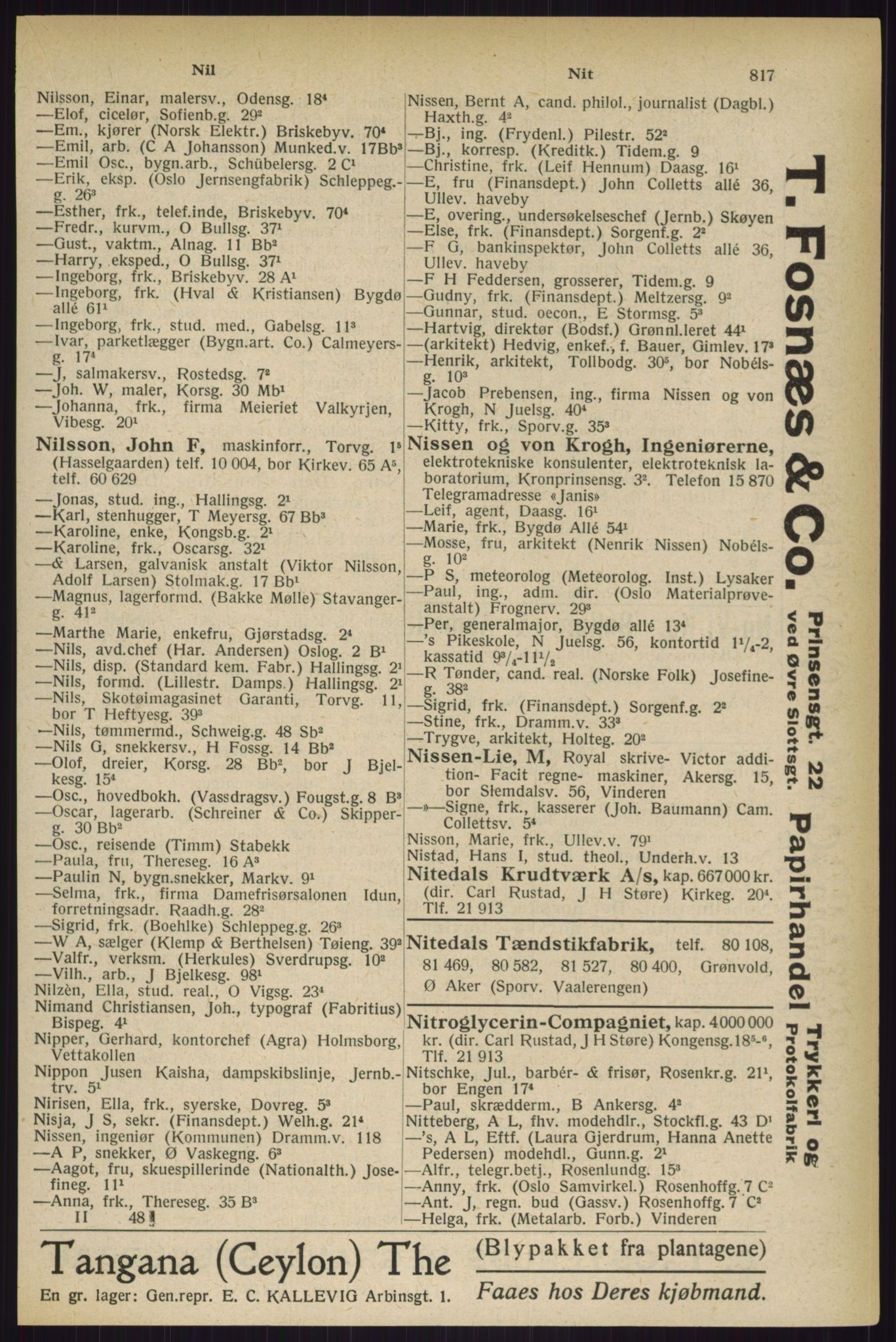 Kristiania/Oslo adressebok, PUBL/-, 1927, s. 817