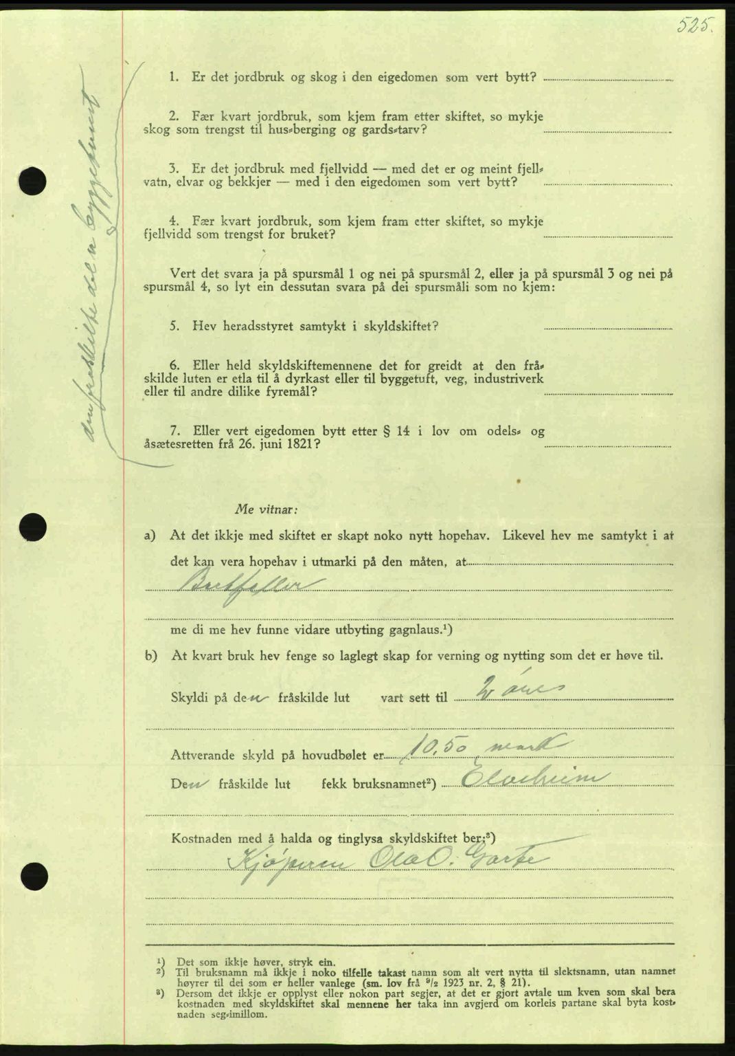 Nordmøre sorenskriveri, AV/SAT-A-4132/1/2/2Ca: Pantebok nr. A100a, 1945-1945, Dagboknr: 1638/1945