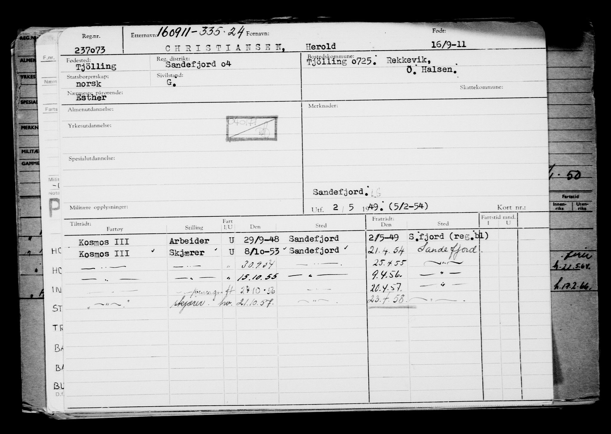 Direktoratet for sjømenn, AV/RA-S-3545/G/Gb/L0099: Hovedkort, 1911, s. 719