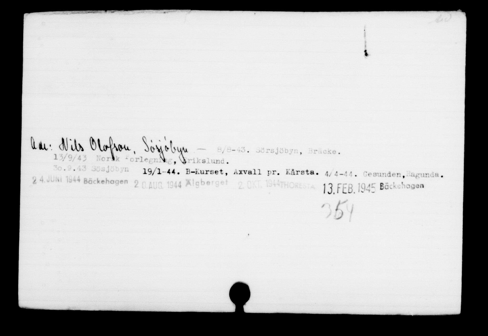 Utenriksstasjonene, Legasjonen i Stockholm, Flyktningkontoret, AV/RA-S-6753/V/Va/L0001: Kjesäterkartoteket, flyktninger med registreringsnr. 1-1000, 1940-1945, s. 715
