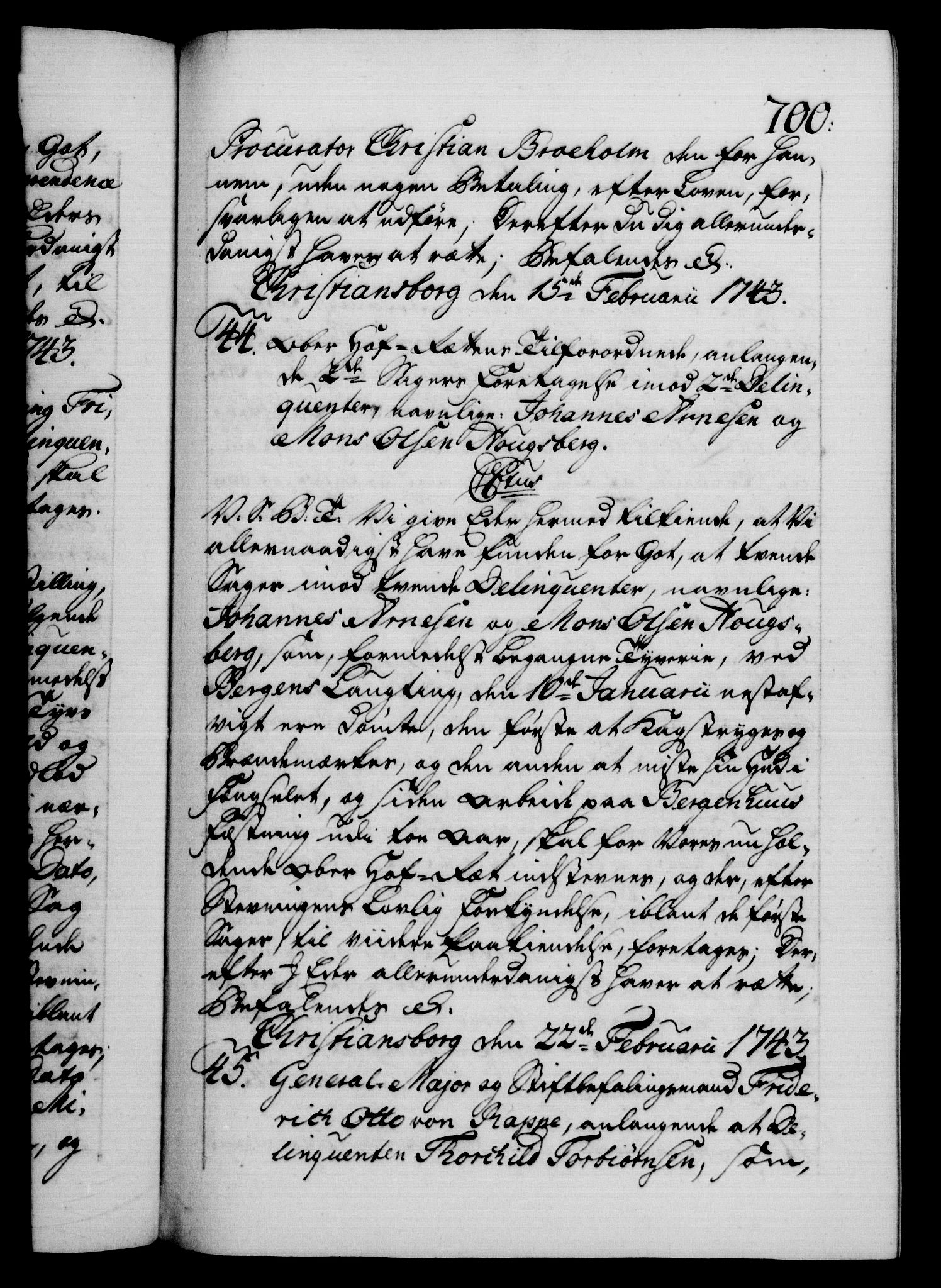 Danske Kanselli 1572-1799, AV/RA-EA-3023/F/Fc/Fca/Fcab/L0029: Norske tegnelser, 1741-1743, s. 700a