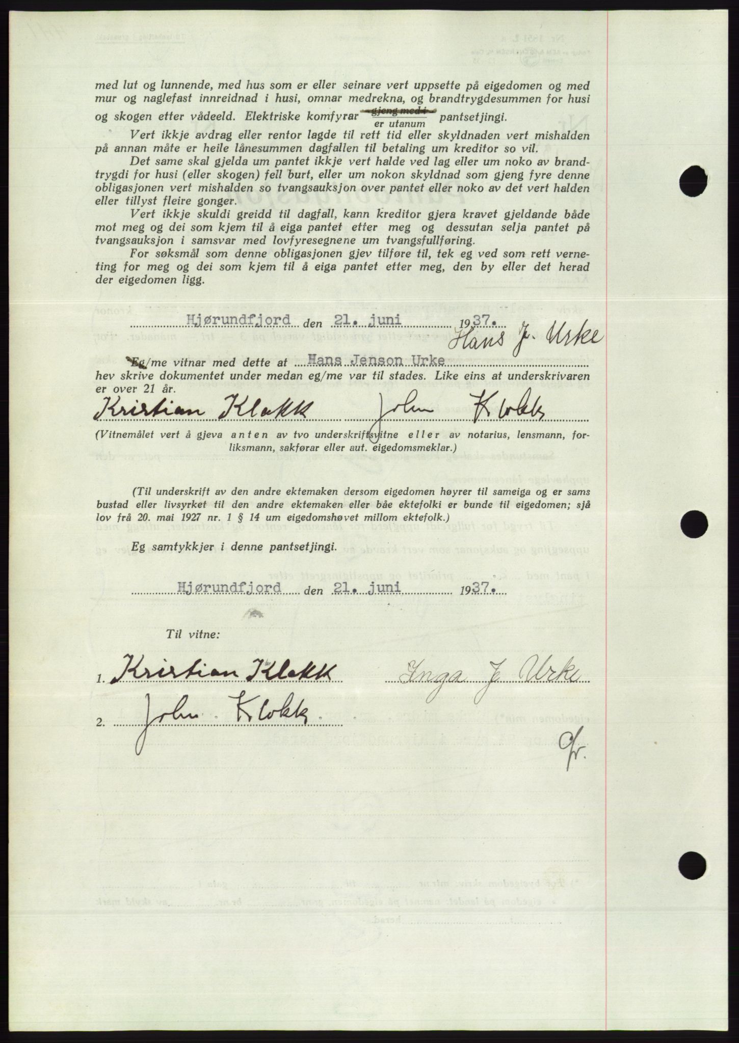 Søre Sunnmøre sorenskriveri, AV/SAT-A-4122/1/2/2C/L0063: Pantebok nr. 57, 1937-1937, Dagboknr: 1138/1937