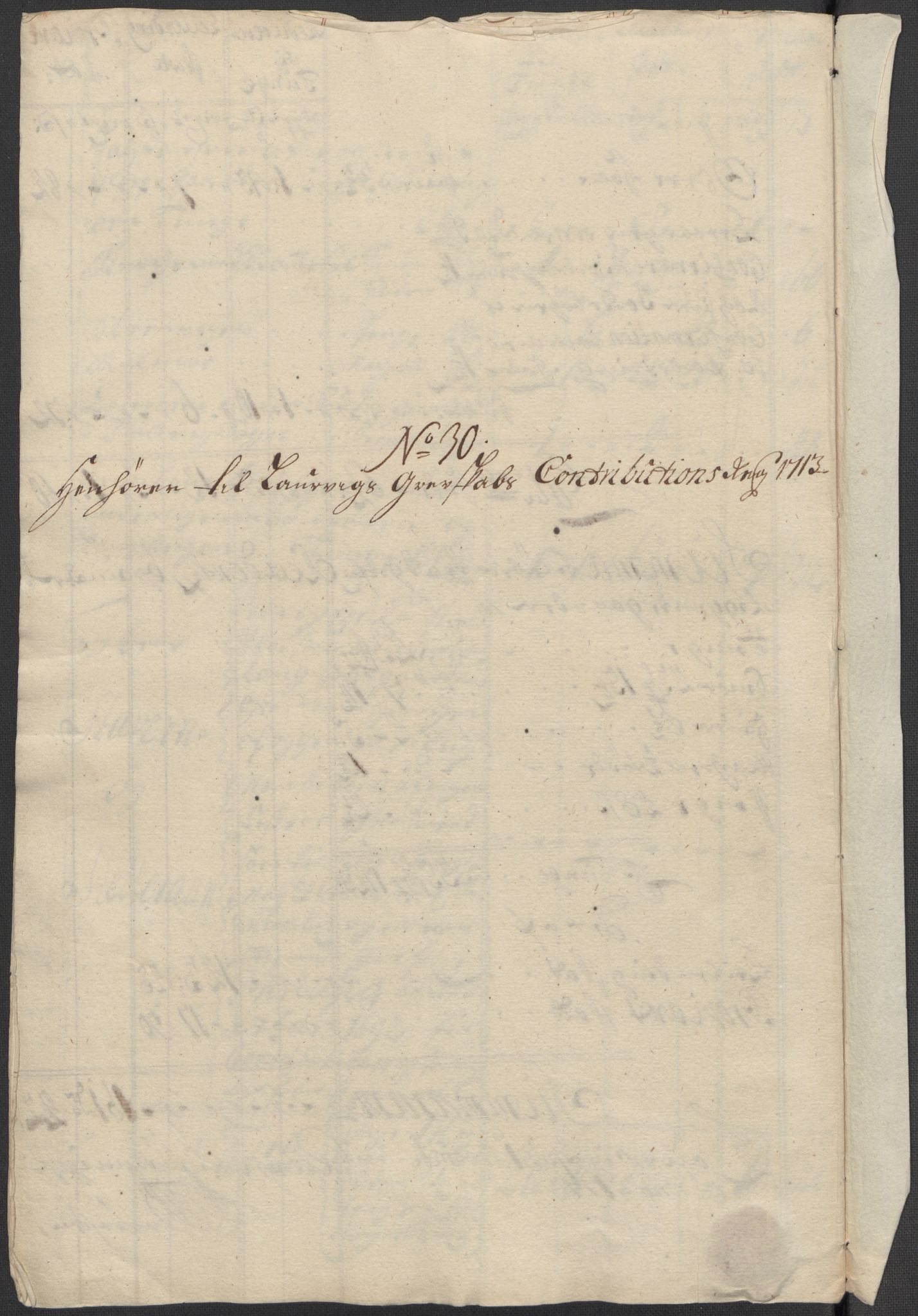 Rentekammeret inntil 1814, Reviderte regnskaper, Fogderegnskap, RA/EA-4092/R33/L1985: Fogderegnskap Larvik grevskap, 1713, s. 371