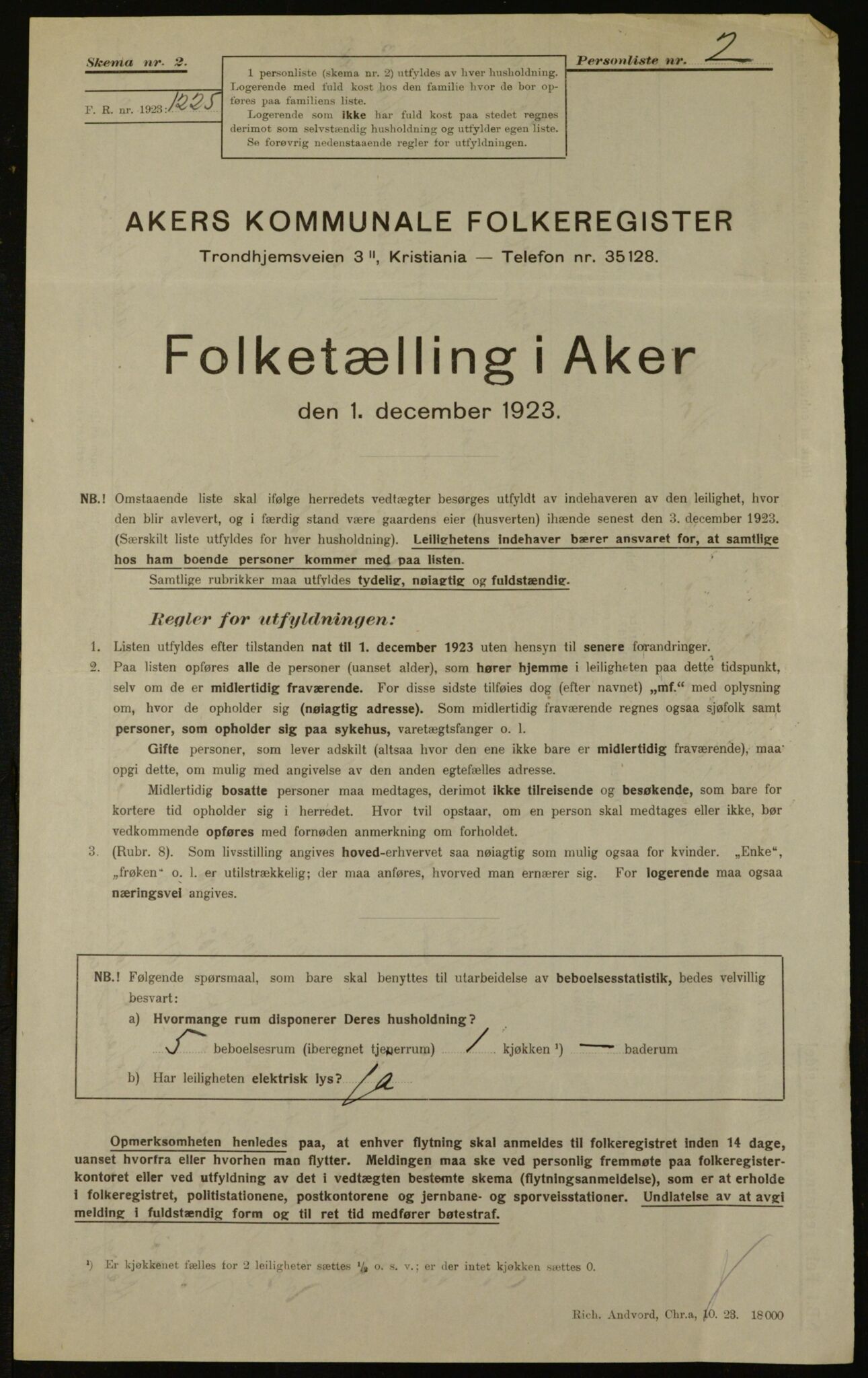 , Kommunal folketelling 1.12.1923 for Aker, 1923, s. 15545