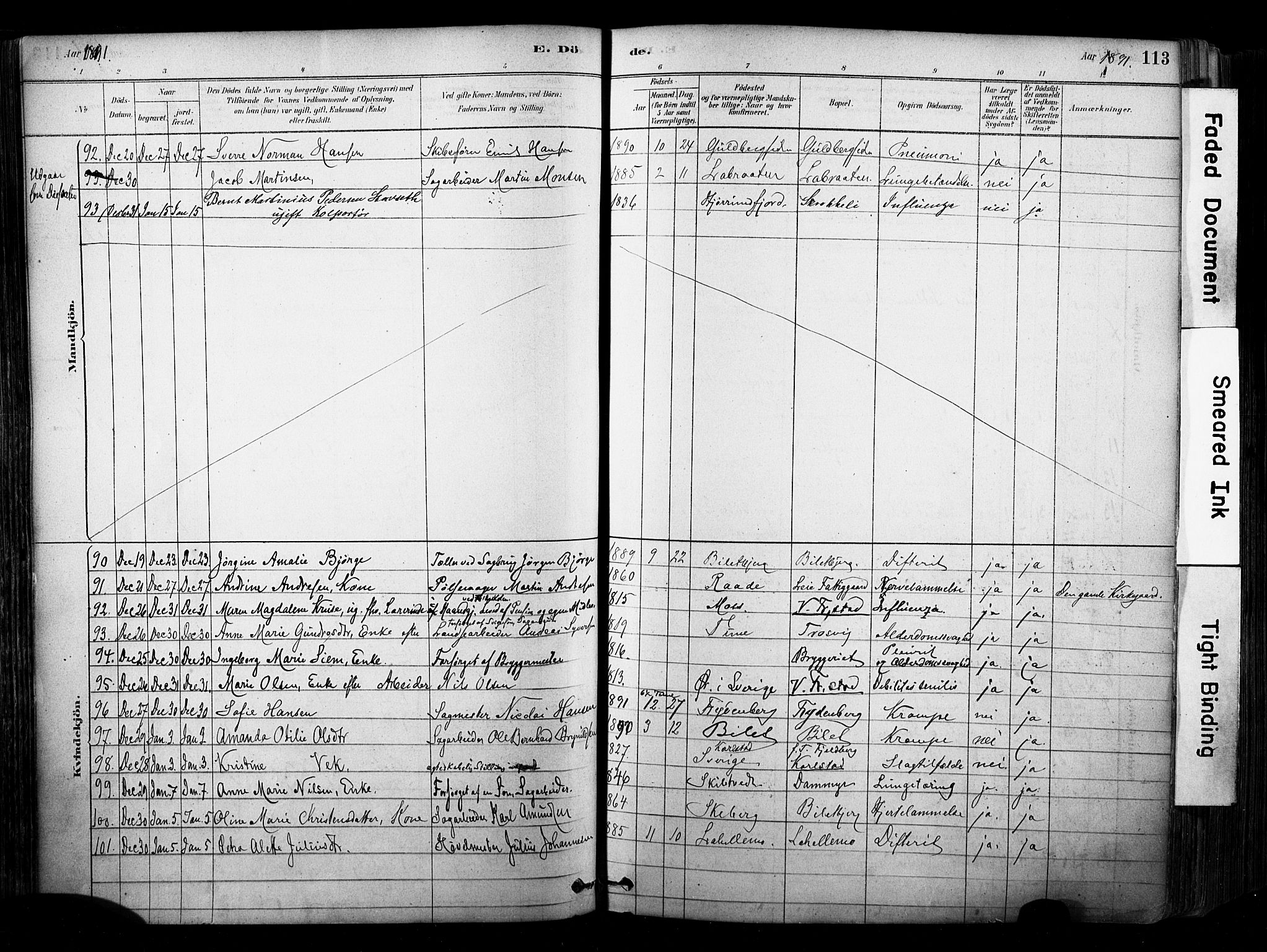 Glemmen prestekontor Kirkebøker, AV/SAO-A-10908/F/Fa/L0012: Ministerialbok nr. 12, 1878-1973, s. 113