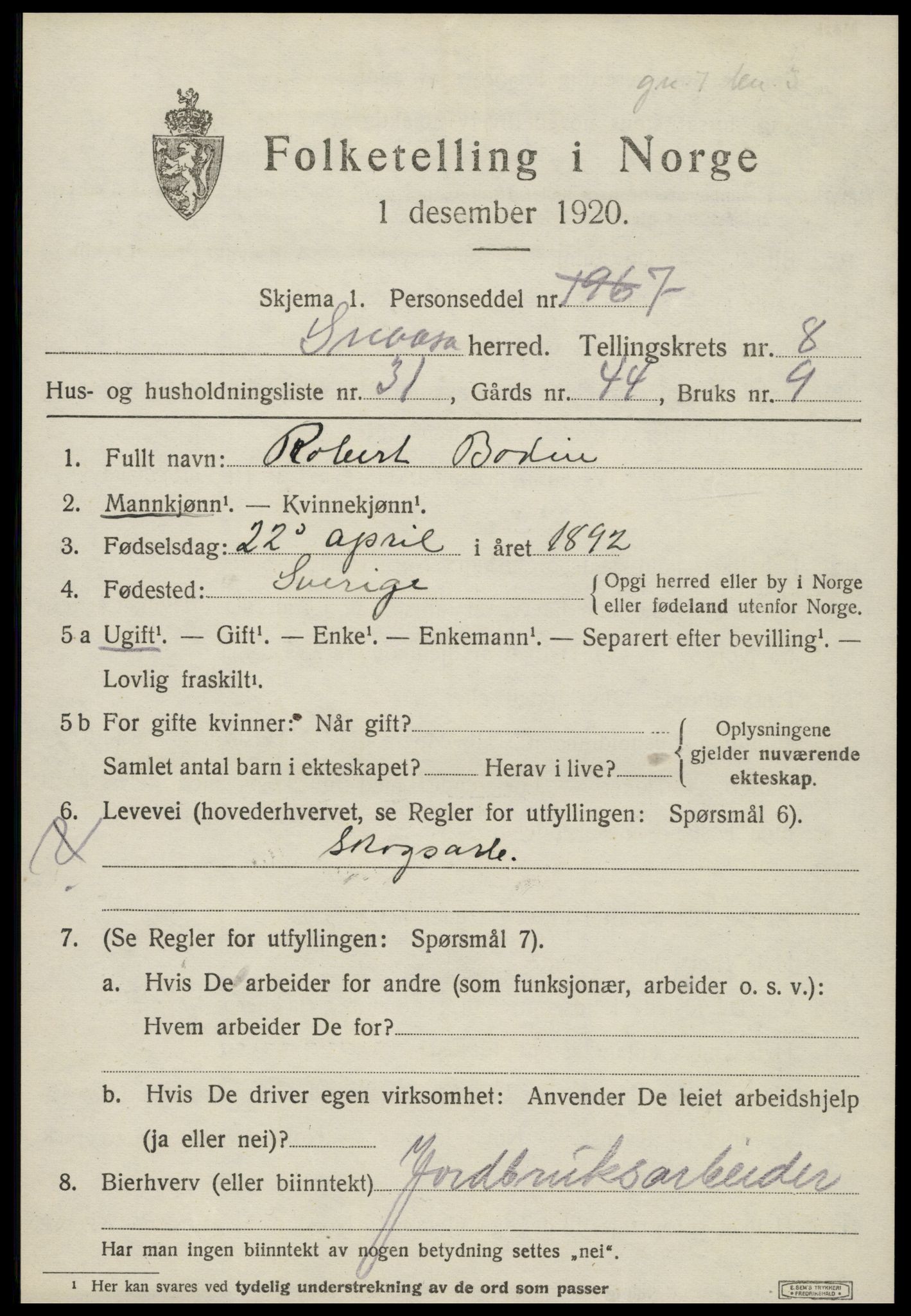 SAT, Folketelling 1920 for 1736 Snåsa herred, 1920, s. 3562