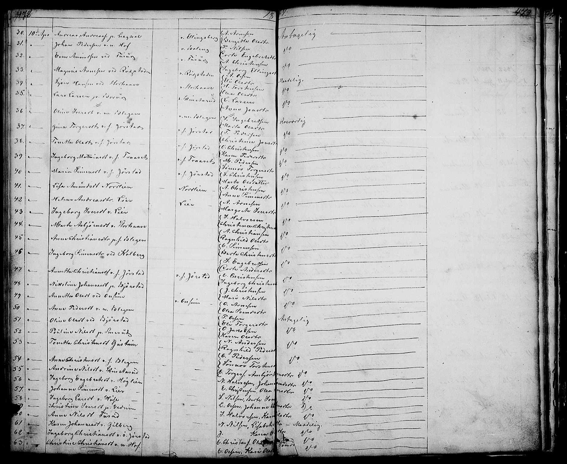 Fåberg prestekontor, AV/SAH-PREST-086/H/Ha/Hab/L0005: Klokkerbok nr. 5, 1837-1864, s. 478-479