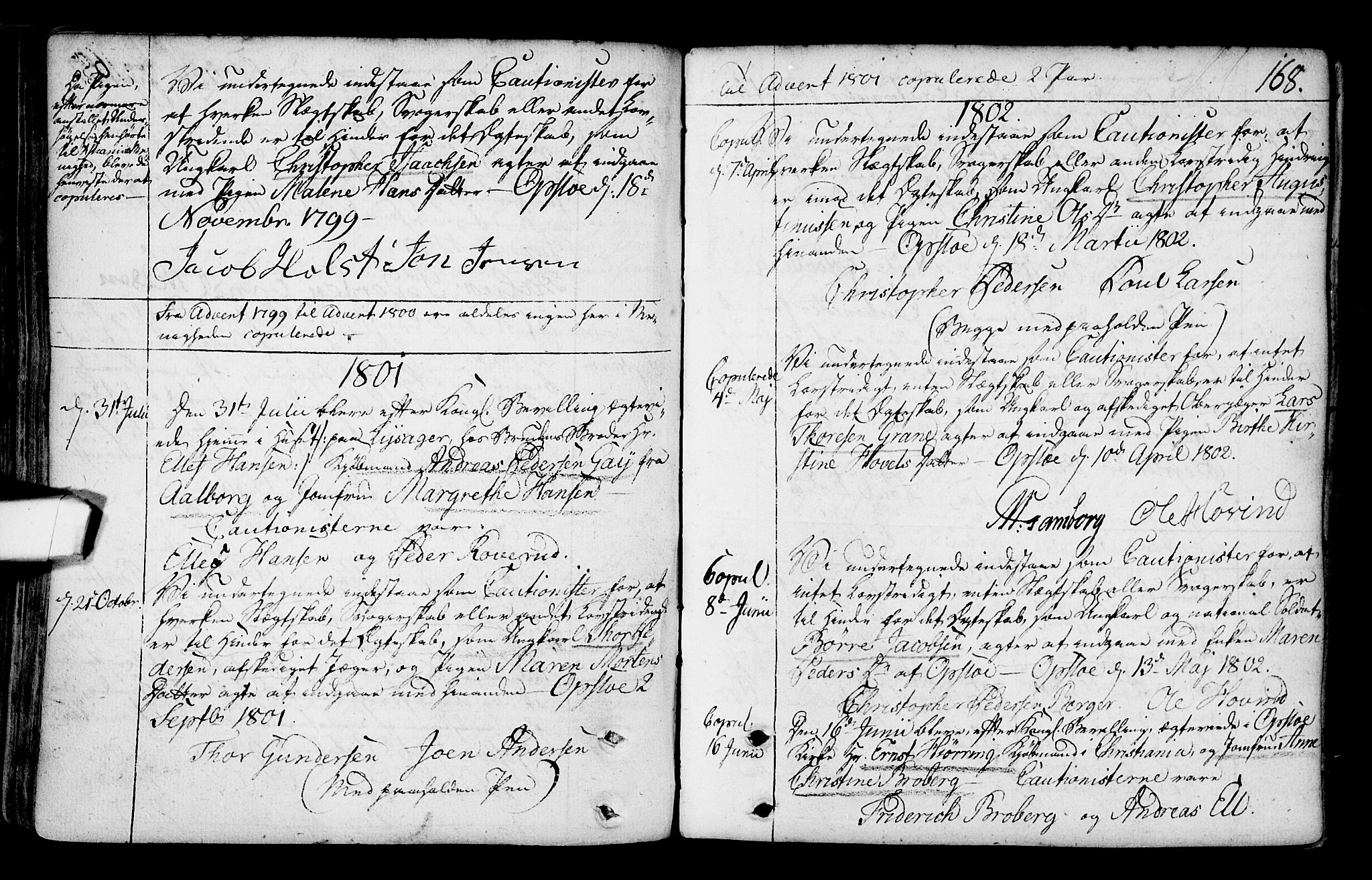 Gamlebyen prestekontor Kirkebøker, AV/SAO-A-10884/F/Fa/L0001: Ministerialbok nr. 1, 1734-1818, s. 168