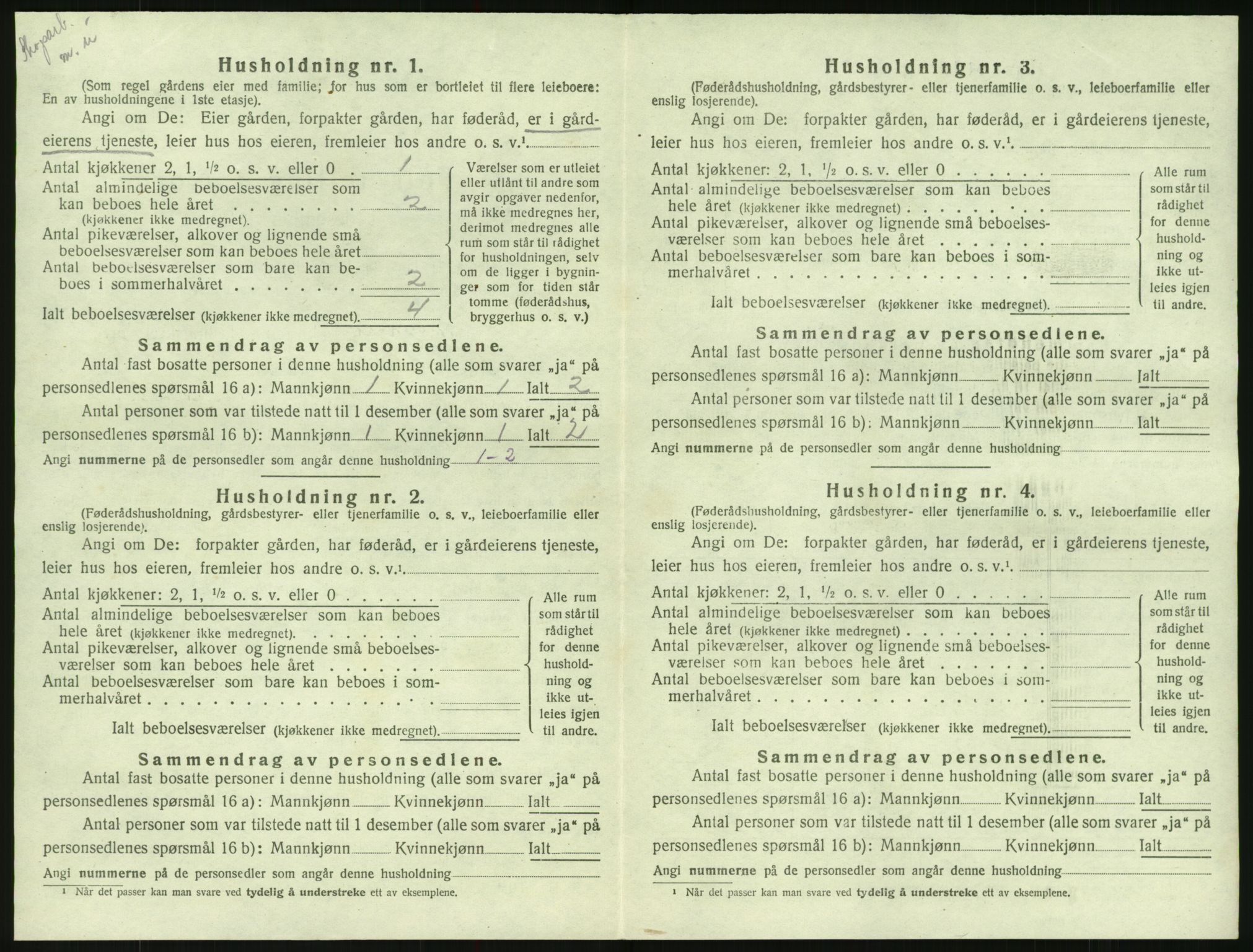 SAK, Folketelling 1920 for 0936 Hornnes herred, 1920, s. 542