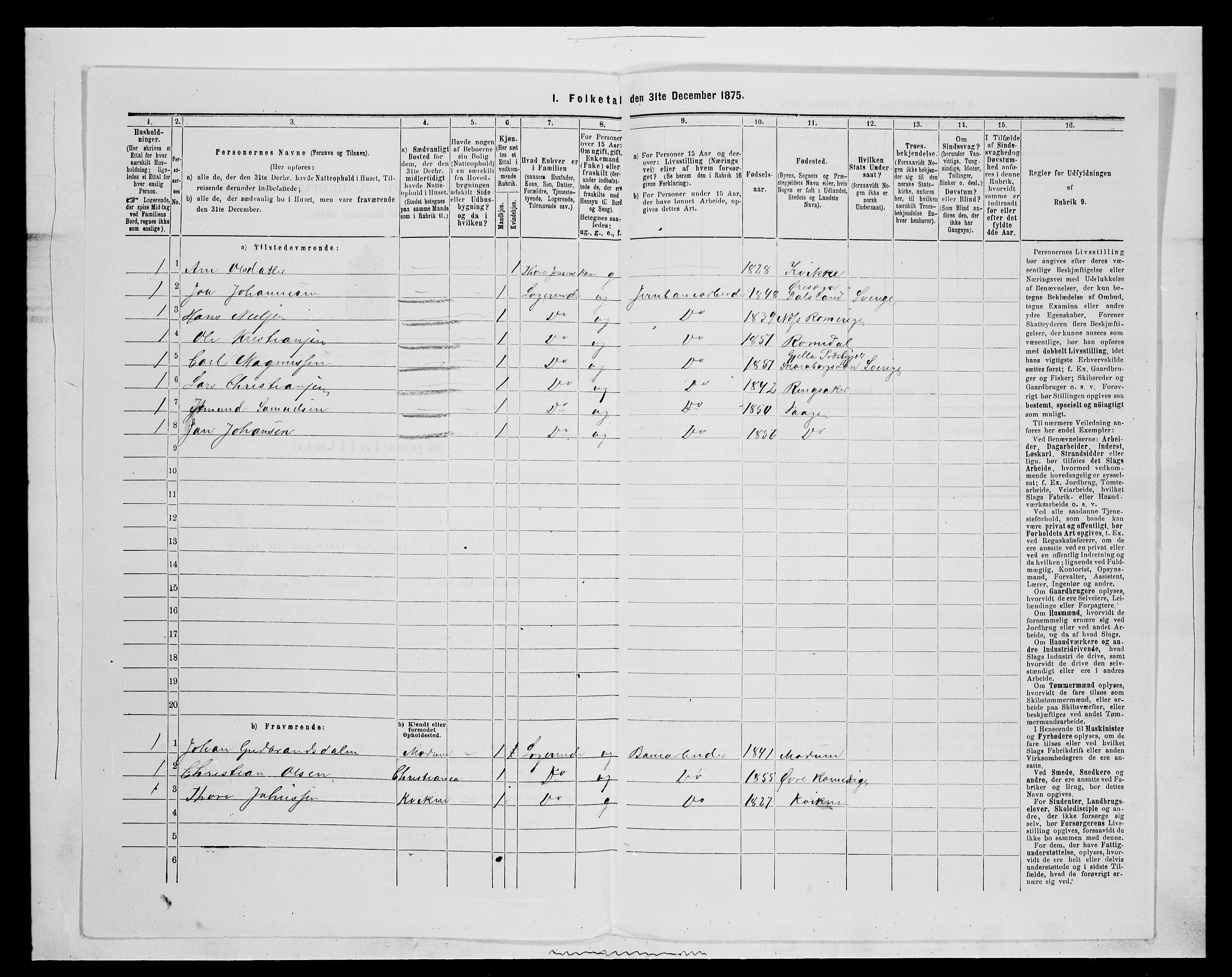 SAH, Folketelling 1875 for 0432P Rendalen prestegjeld, 1875, s. 491