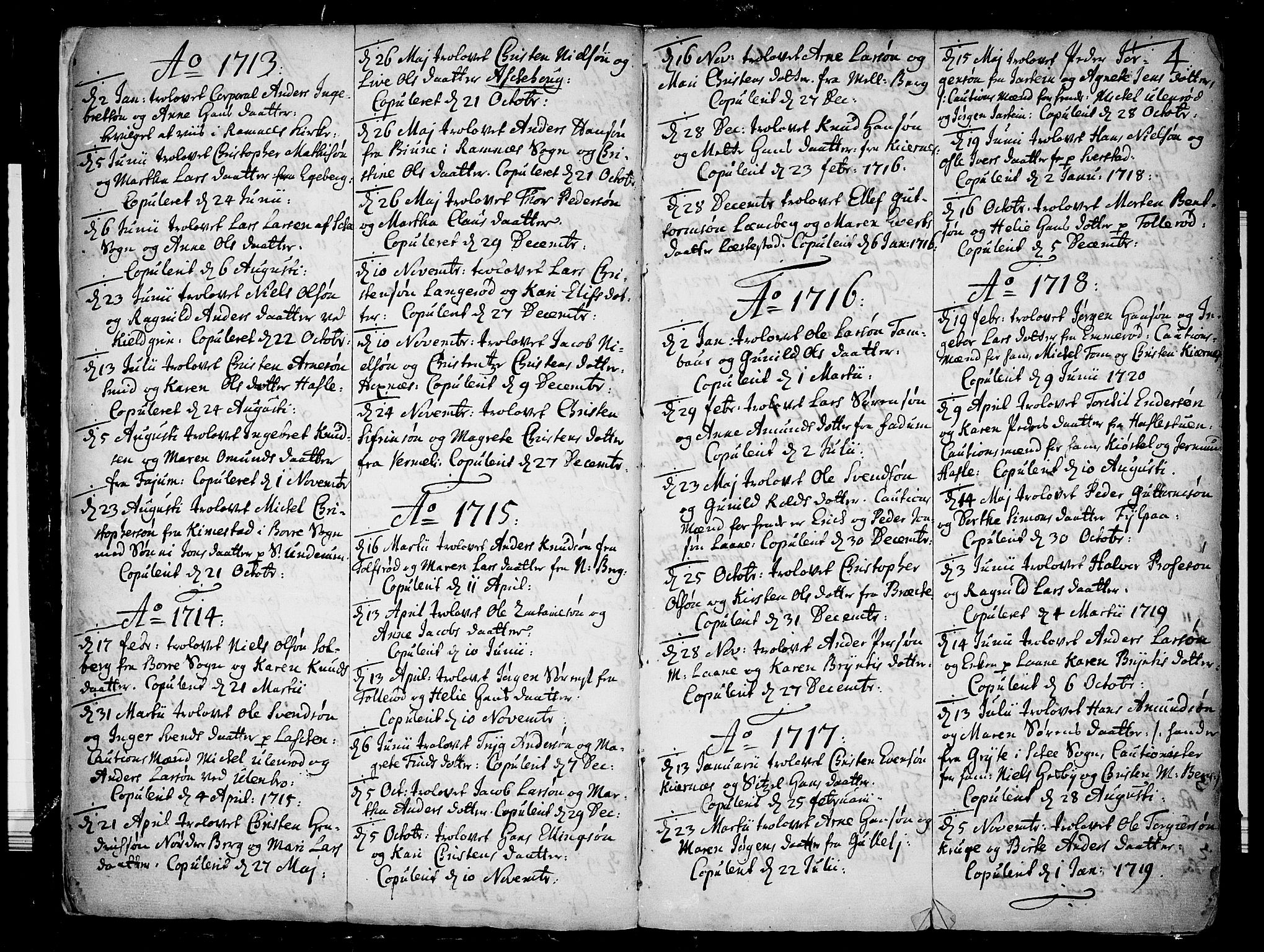 Sem kirkebøker, AV/SAKO-A-5/F/Fa/L0001: Ministerialbok nr. I 1, 1702-1763, s. 4