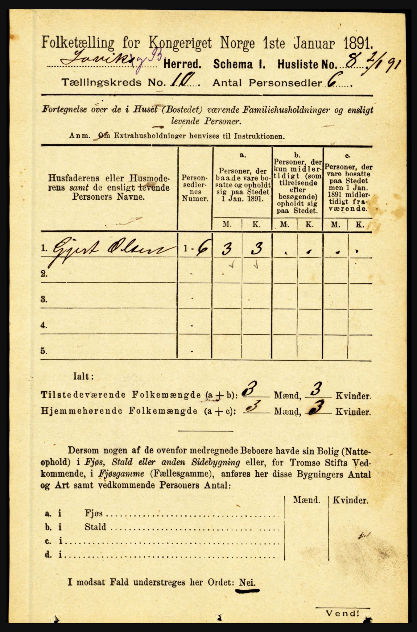 RA, Folketelling 1891 for 1415 Lavik og Brekke herred, 1891, s. 1964